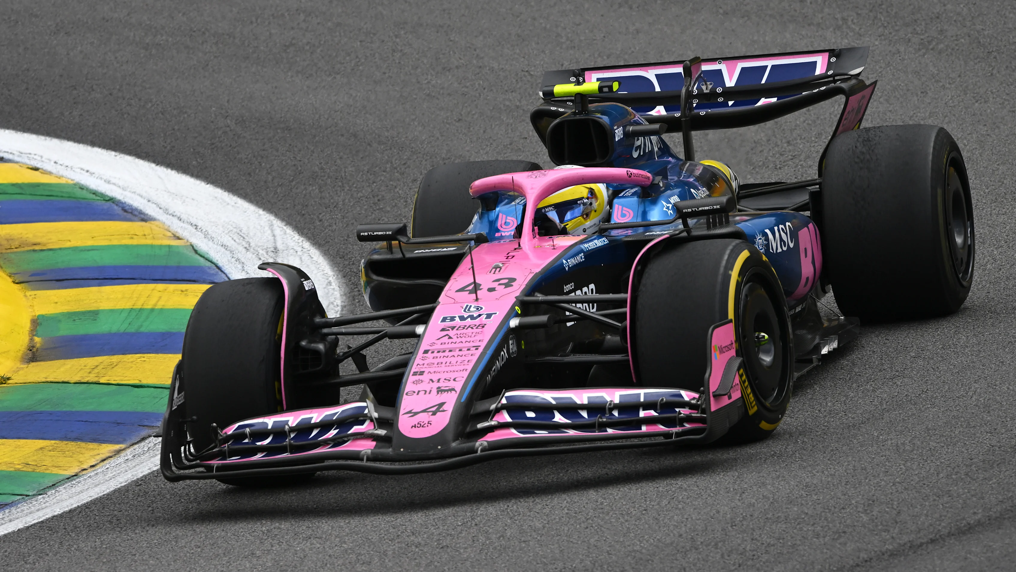 SAO PAULO, BRAZIL - NOVEMBER 09: Franco Colapinto of Argentina driving the (43) Alpine F1 A525