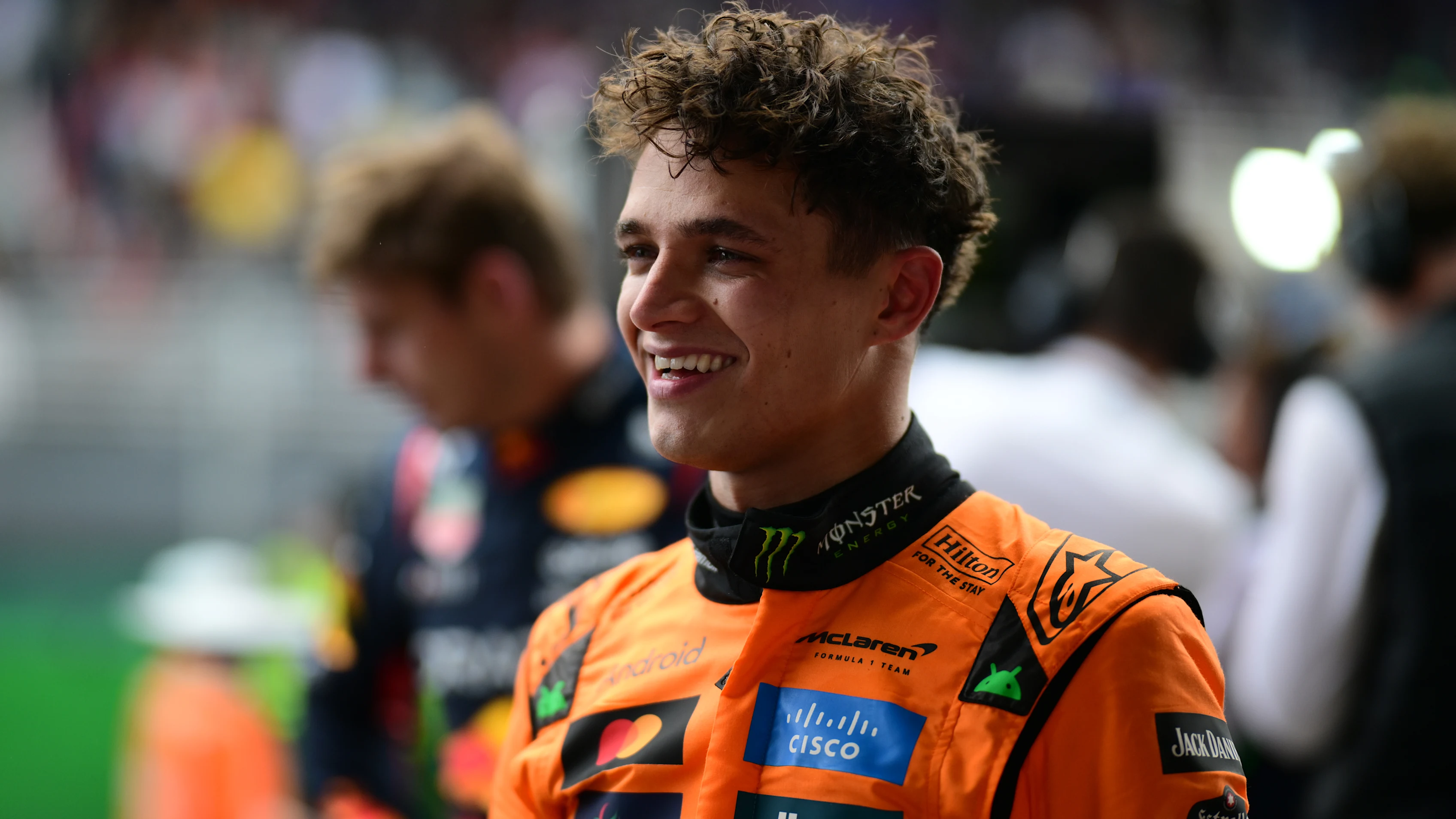 SAO PAULO, BRAZIL - NOVEMBER 09: Race winner Lando Norris of Great Britain and McLaren looks on in