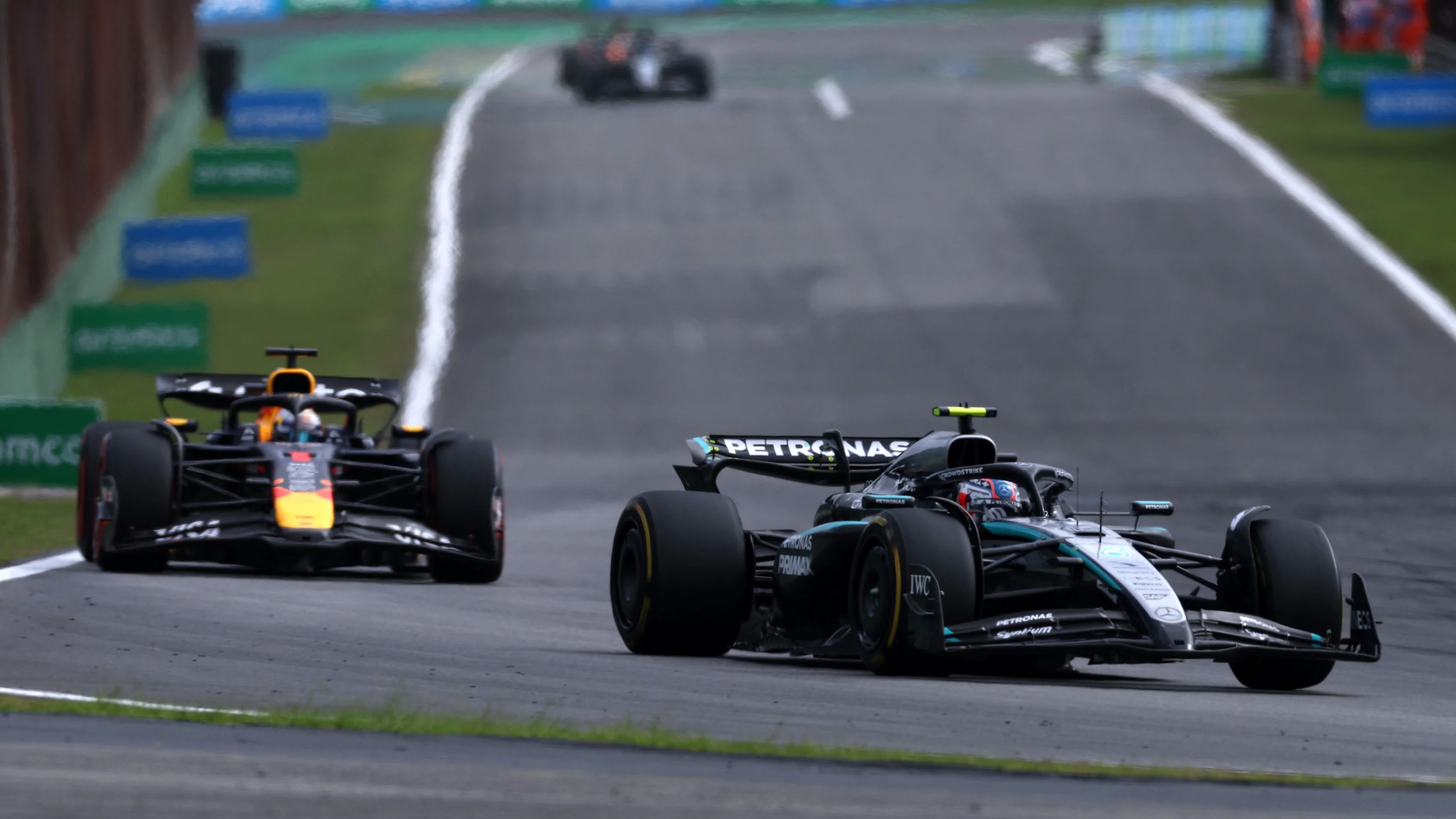 SAO PAULO, BRAZIL - NOVEMBER 09: Andrea Kimi Antonelli of Italy driving the (12) Mercedes AMG
