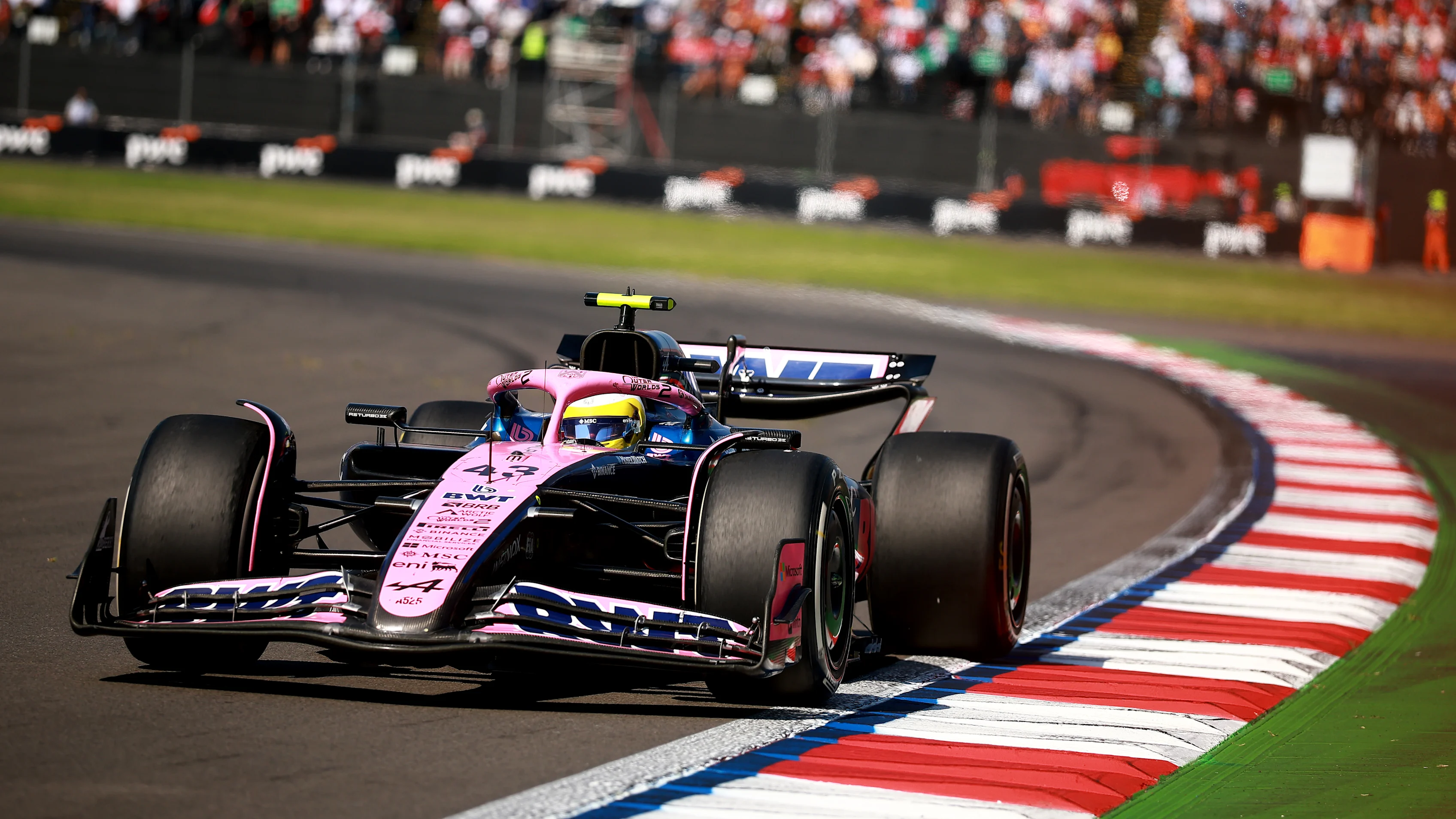 MEXICO CITY, MEXICO - OCTOBER 26: Franco Colapinto of Argentina driving the (43) Alpine F1 A525 Renault on track during the F1 Grand Prix of Mexico at Autodromo Hermanos Rodriguez on October 26, 2025 in Mexico City, Mexico. (Photo by Hector Vivas/Getty Images)
