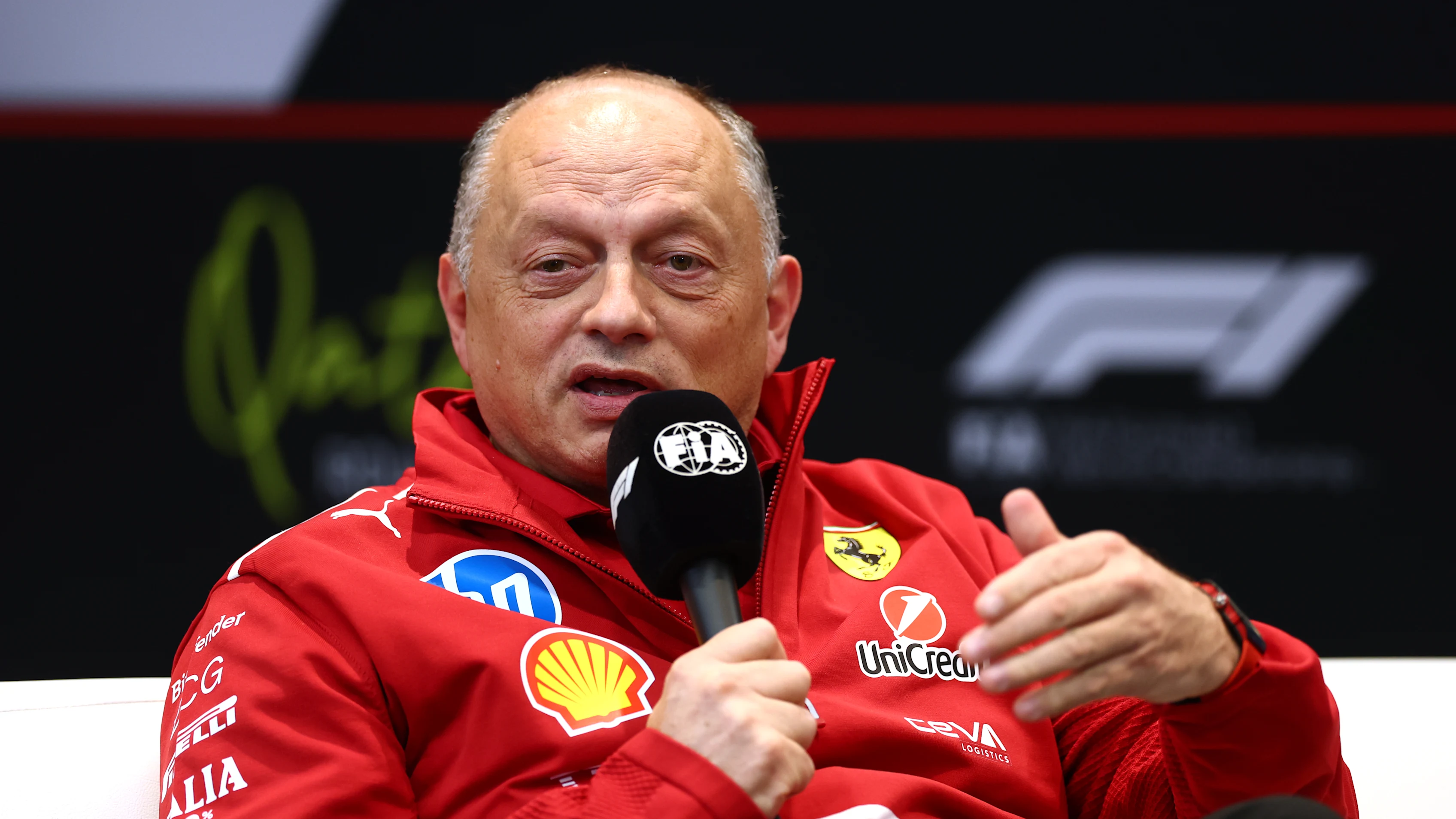 LAS VEGAS, NEVADA - NOVEMBER 21: Frederic Vasseur, Team Principal of Scuderia Ferrari arrives in