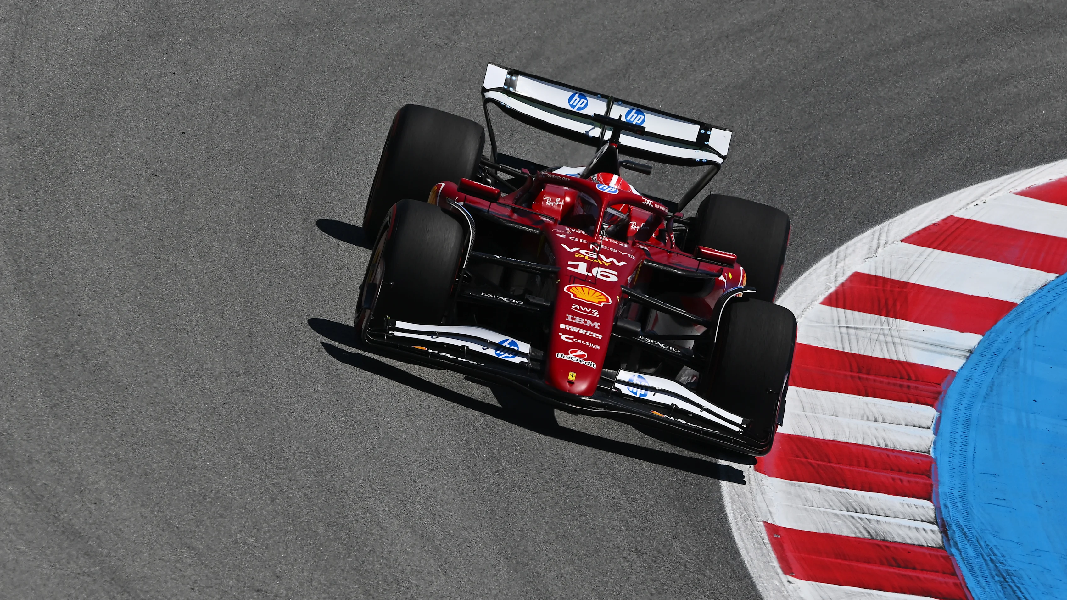 BARCELONA, SPAIN - MAY 30: Charles Leclerc of Monaco driving the (16) Scuderia Ferrari SF-25 on