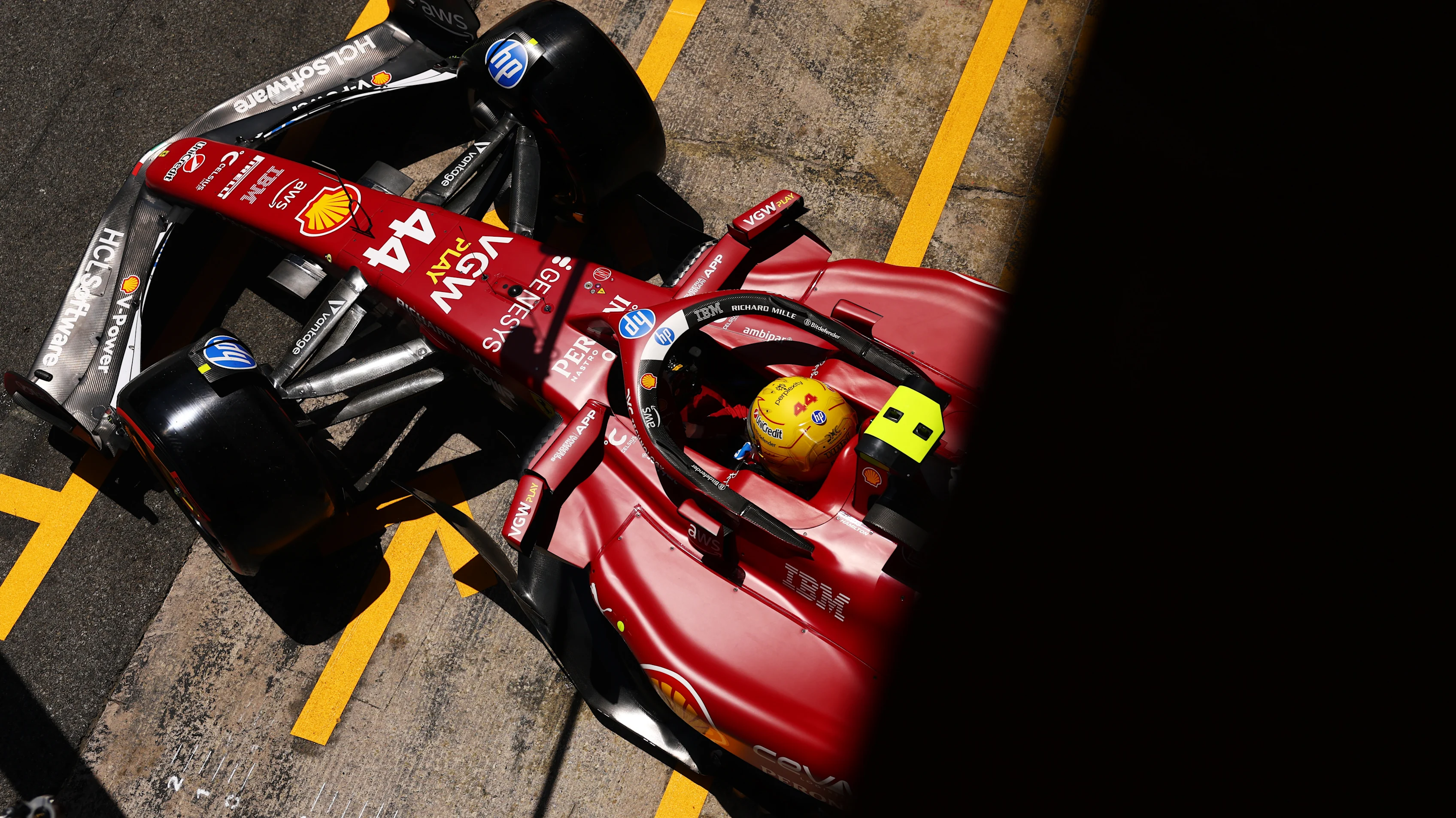 BARCELONA, SPAIN - MAY 31: Lewis Hamilton of Great Britain driving the (44) Scuderia Ferrari SF-25