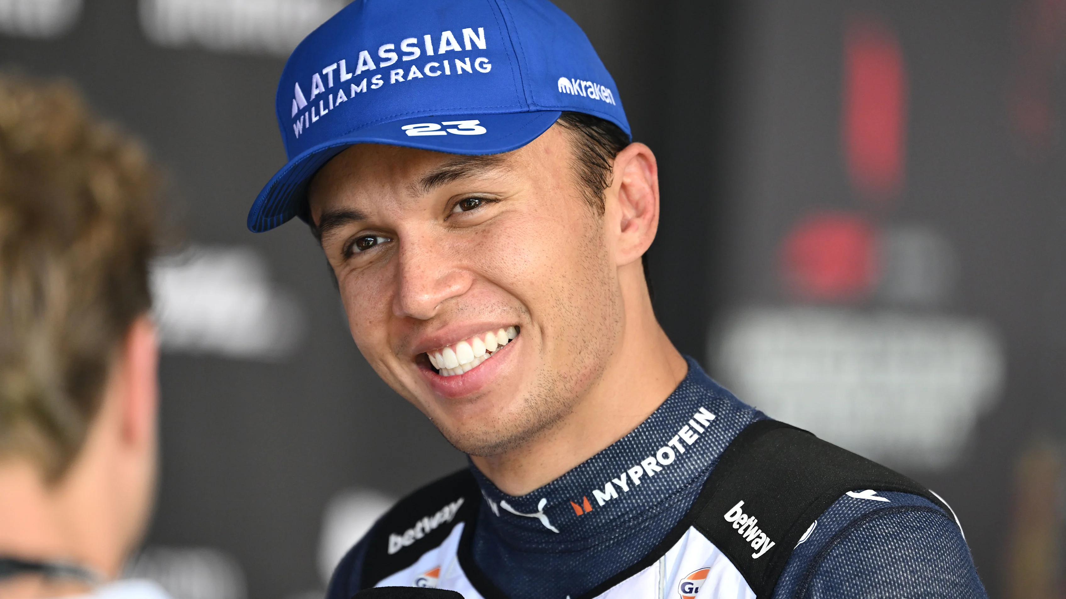 AUSTIN, TEXAS - OCTOBER 18: Nineteenth placed qualifier Alexander Albon of Thailand and Williams is
