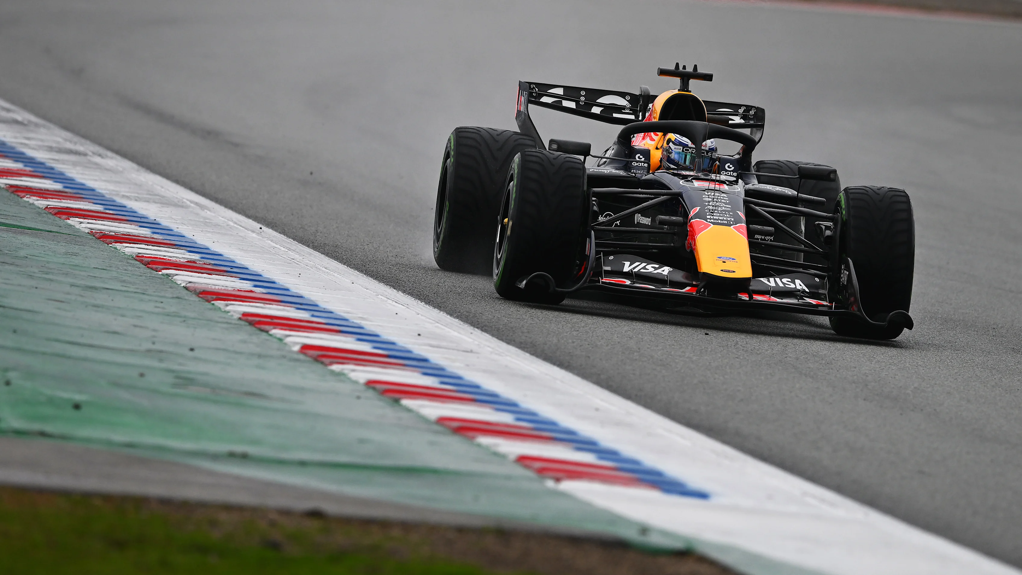 MONTMELO, SPAIN - JANUARY 27: Max Verstappen of the Netherlands driving the (3) Oracle Red Bull