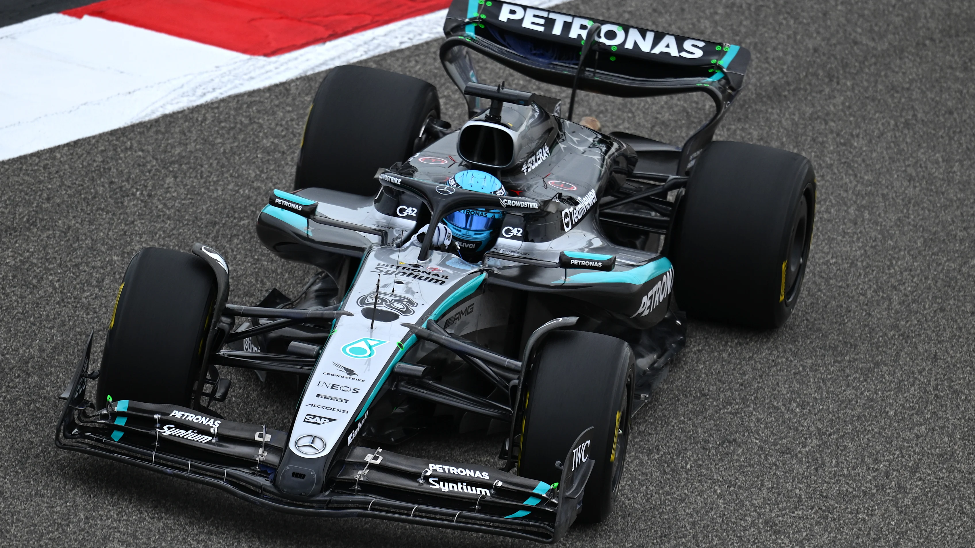 BAHRAIN, BAHRAIN - FEBRUARY 26: George Russell of Great Britain driving the (63) Mercedes AMG