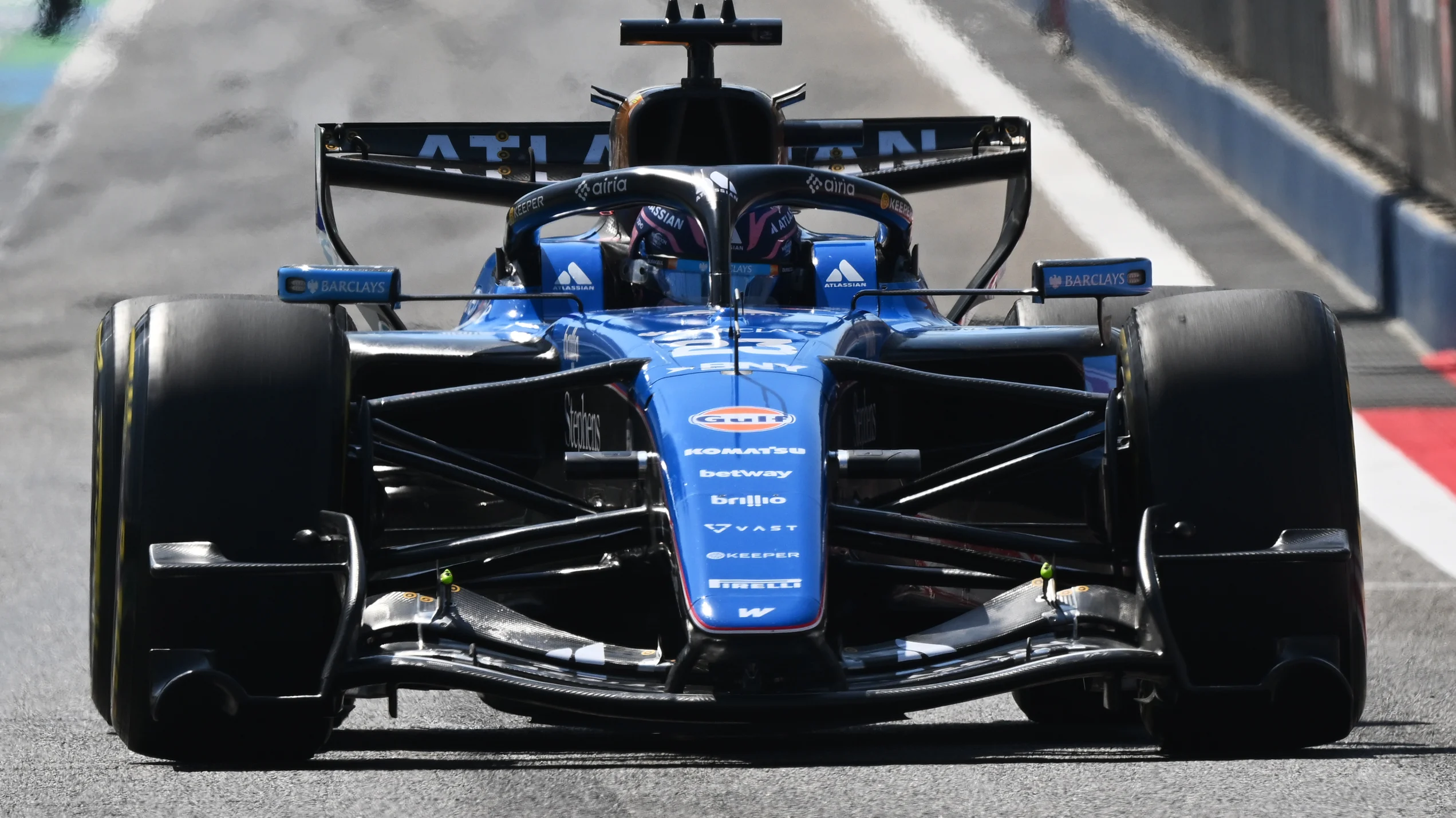 BAHRAIN, BAHRAIN - FEBRUARY 18: Alexander Albon of Thailand driving the (23) Williams FW48 Mercedes