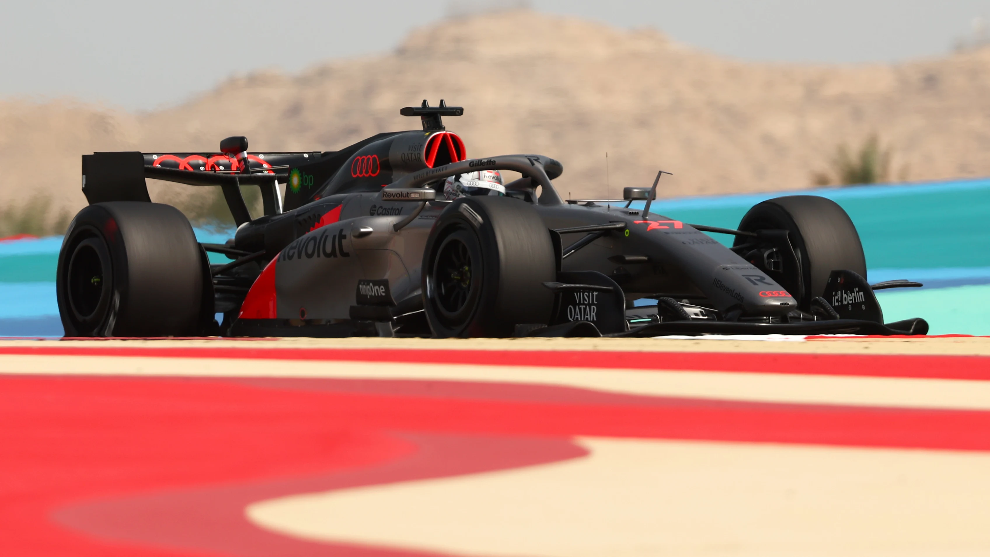 BAHRAIN, BAHRAIN - FEBRUARY 12: Nico Hulkenberg of Germany driving the (27) Audi F1 Team R26 on