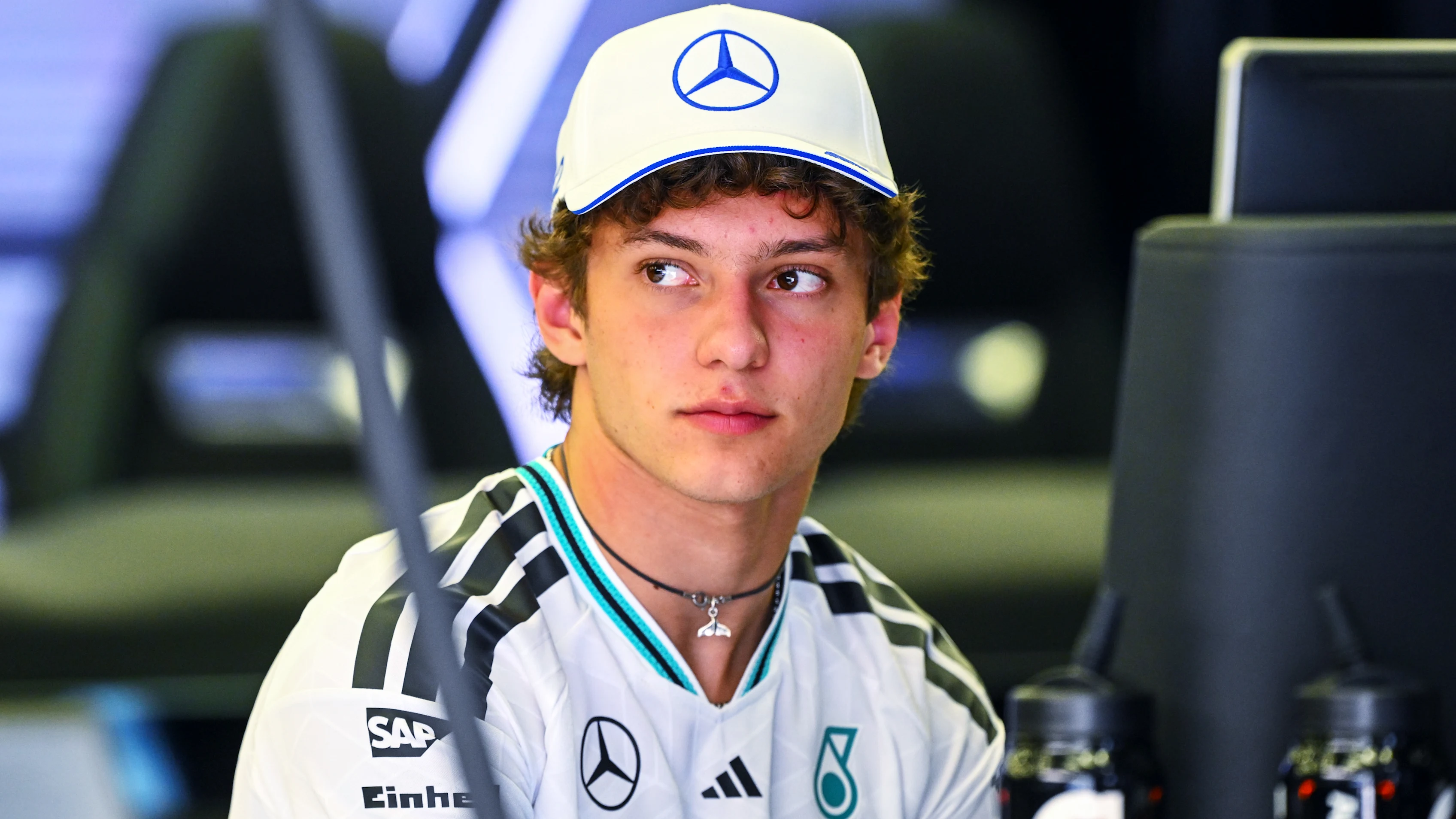 BAHRAIN, BAHRAIN - FEBRUARY 19: Andrea Kimi Antonelli of Italy and Mercedes AMG Petronas F1 Team