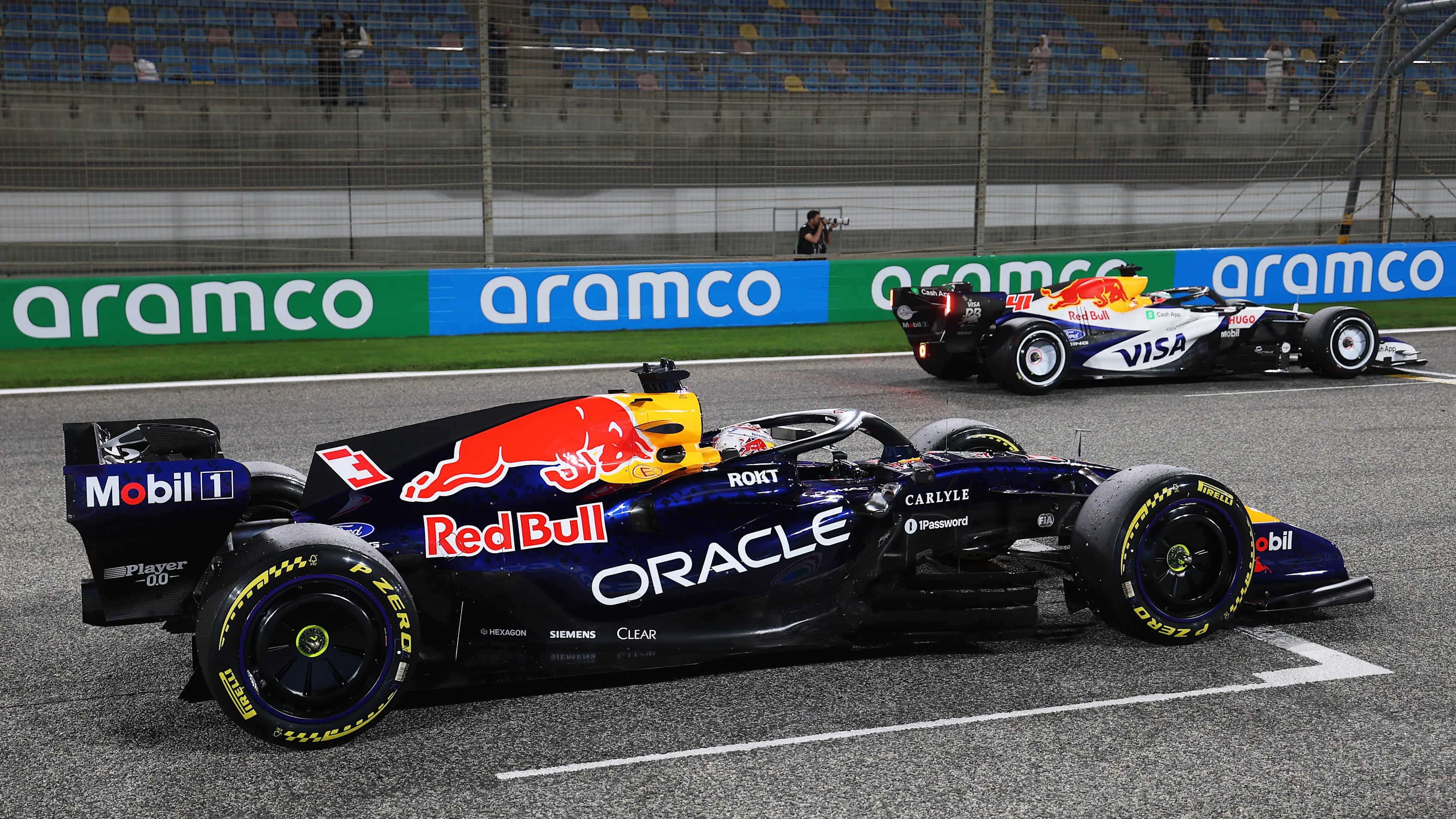 BAHRAIN, BAHRAIN - FEBRUARY 20: Arvid Lindblad of Great Britain driving the (41) Visa Cash App