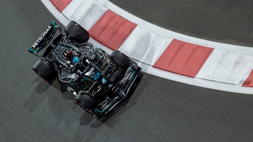 ABU DHABI, UNITED ARAB EMIRATES - NOVEMBER 25: George Russell of Great Britain driving the (63)