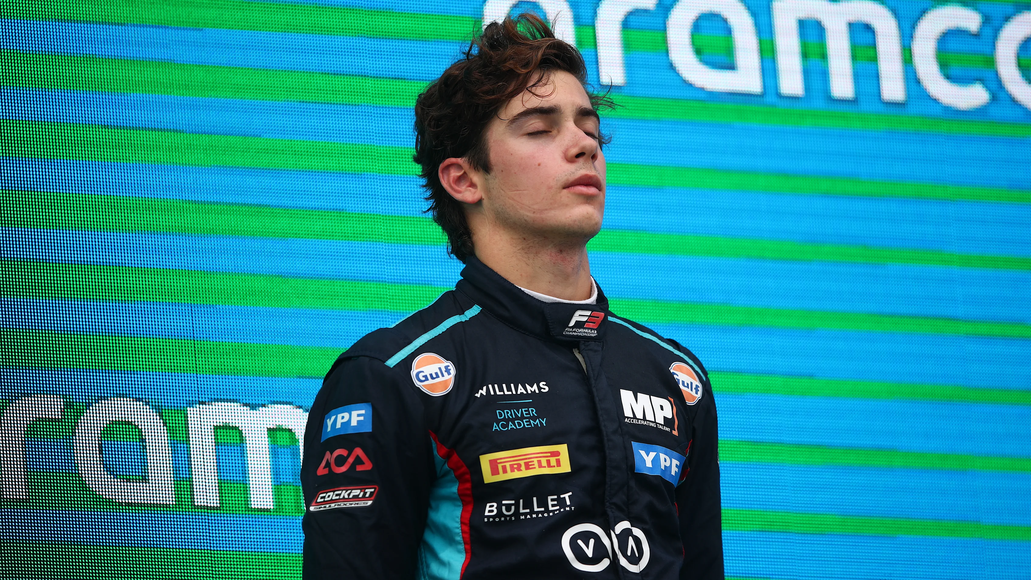 NORTHAMPTON, ENGLAND - JULY 08: Race winner Franco Colapinto of Argentina and MP Motorsport (10)