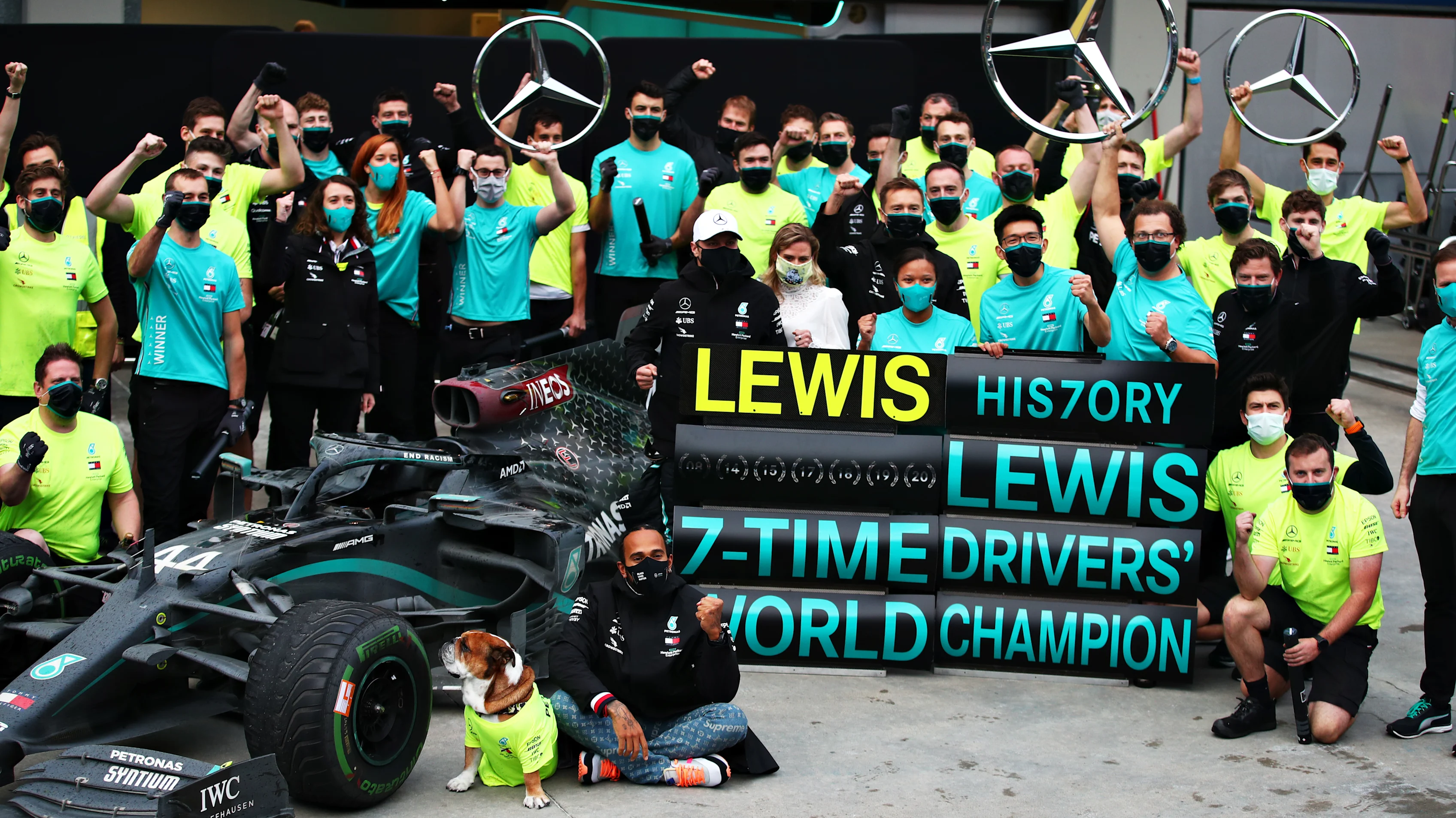 ISTANBUL, TURKEY - NOVEMBER 15: Race winner Lewis Hamilton of Great Britain and Mercedes GP