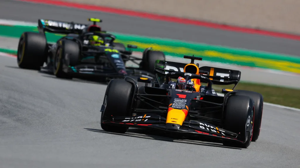 BARCELONA, SPAIN - JUNE 02: Max Verstappen of the Netherlands driving the (1) Oracle Red Bull