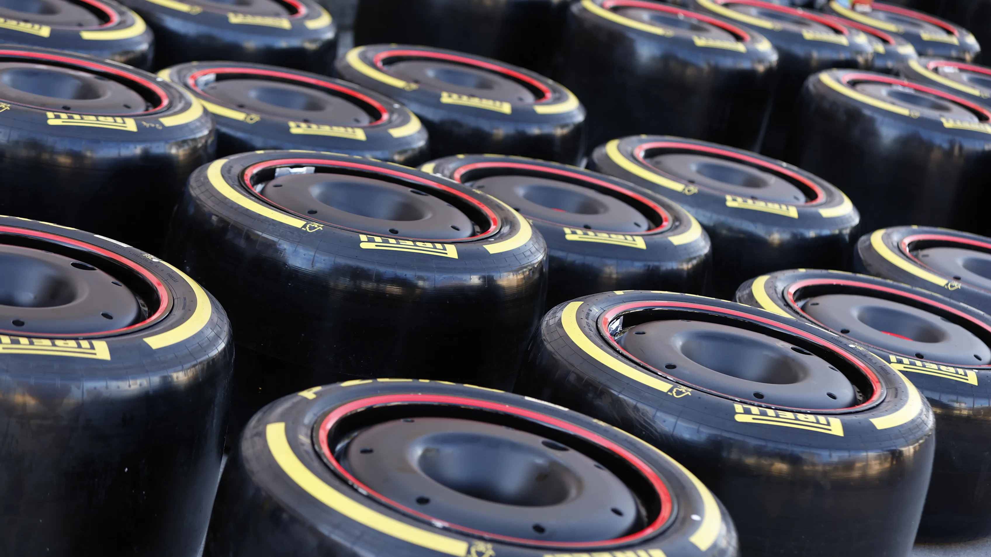 BAHRAIN INTERNATIONAL CIRCUIT, BAHRAIN - FEBRUARY 20: Pirelli tyres during the Pre-Season Test at