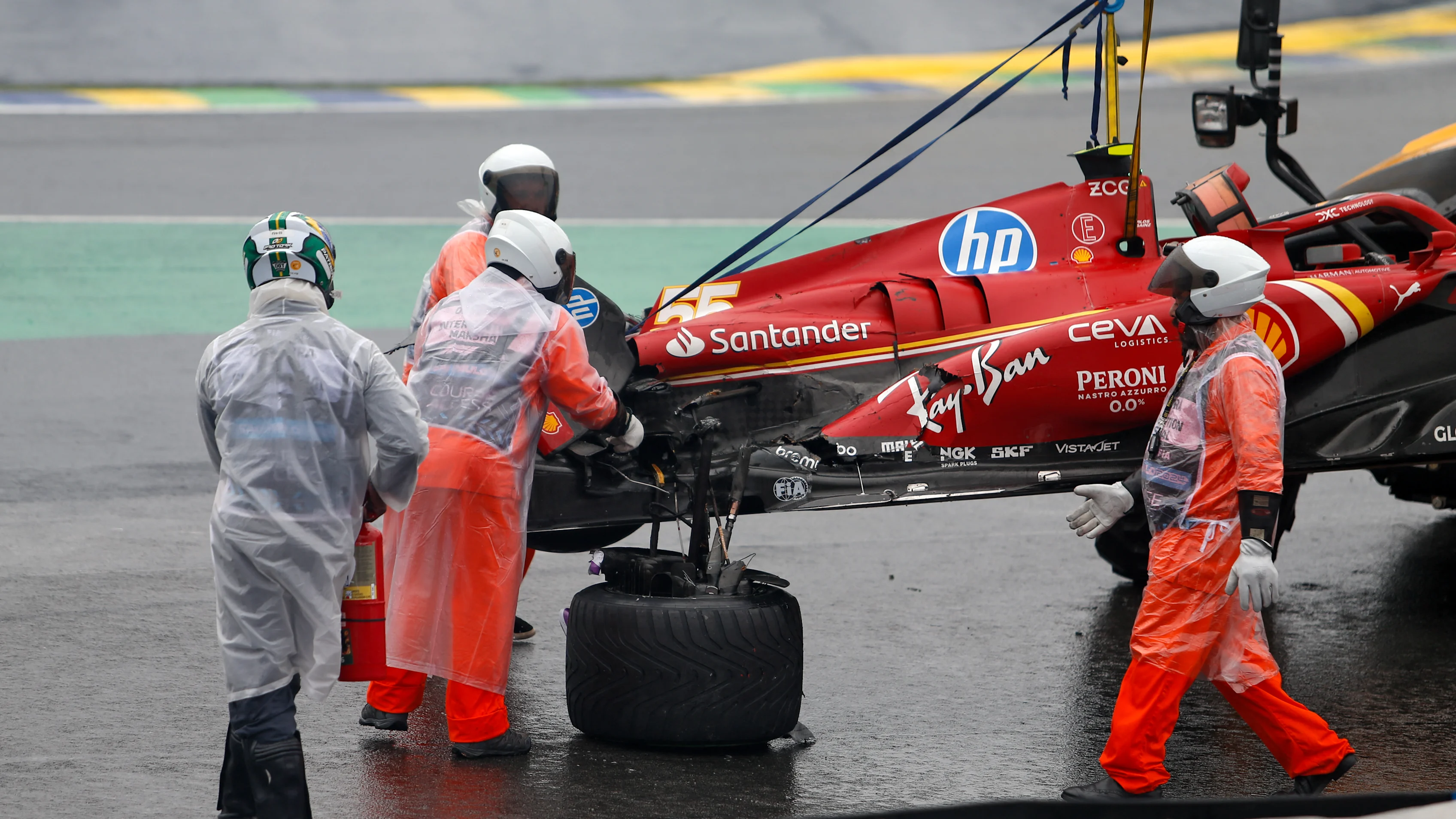 SAO PAULO, BRAZIL - NOVEMBER 02: Oliver Bearman of Great Britain driving the (38) Ferrari SF-24