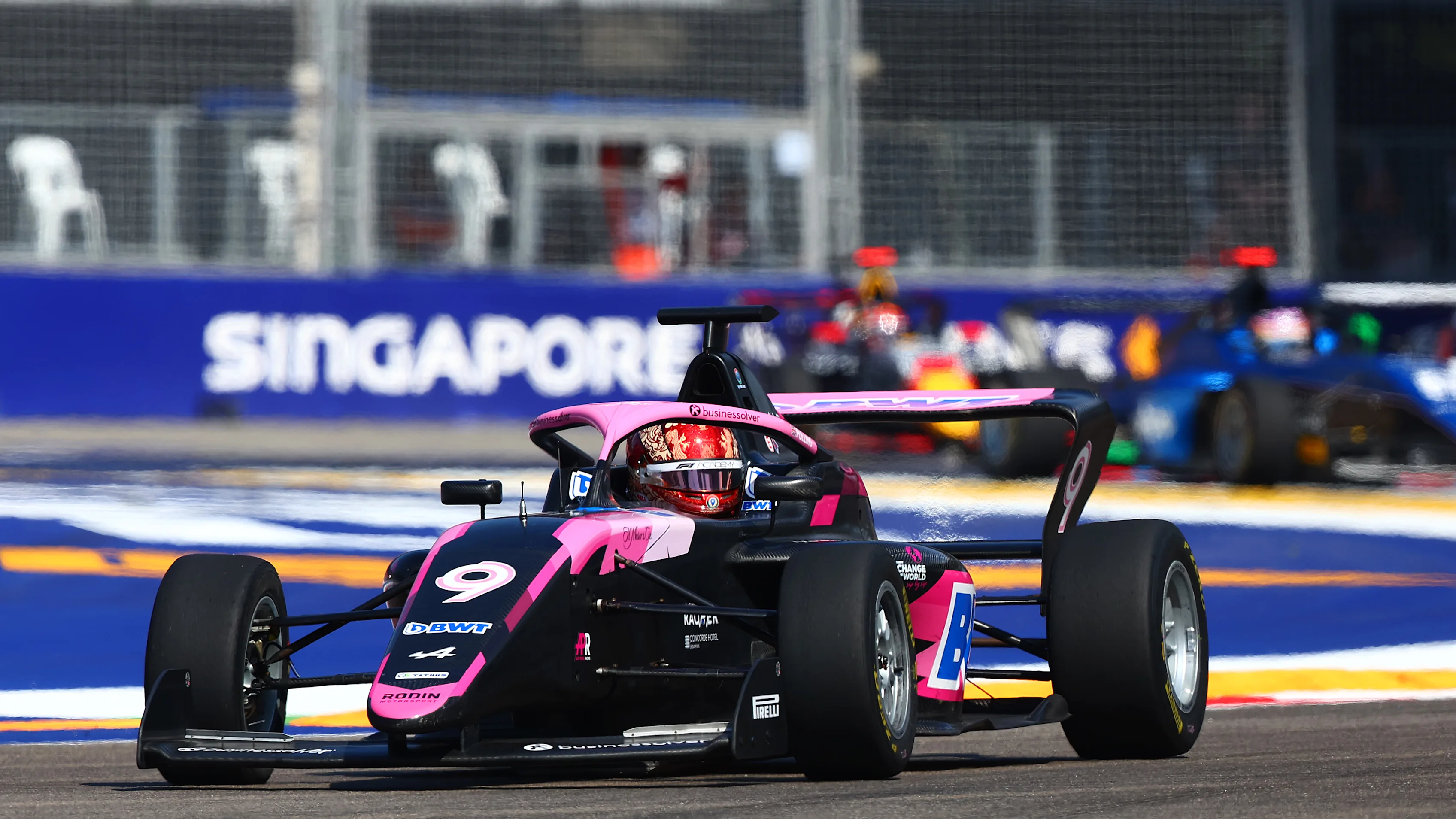 SINGAPORE, SINGAPORE - SEPTEMBER 22: Abbi Pulling of Great Britain and Rodin Motorsport (9) drives