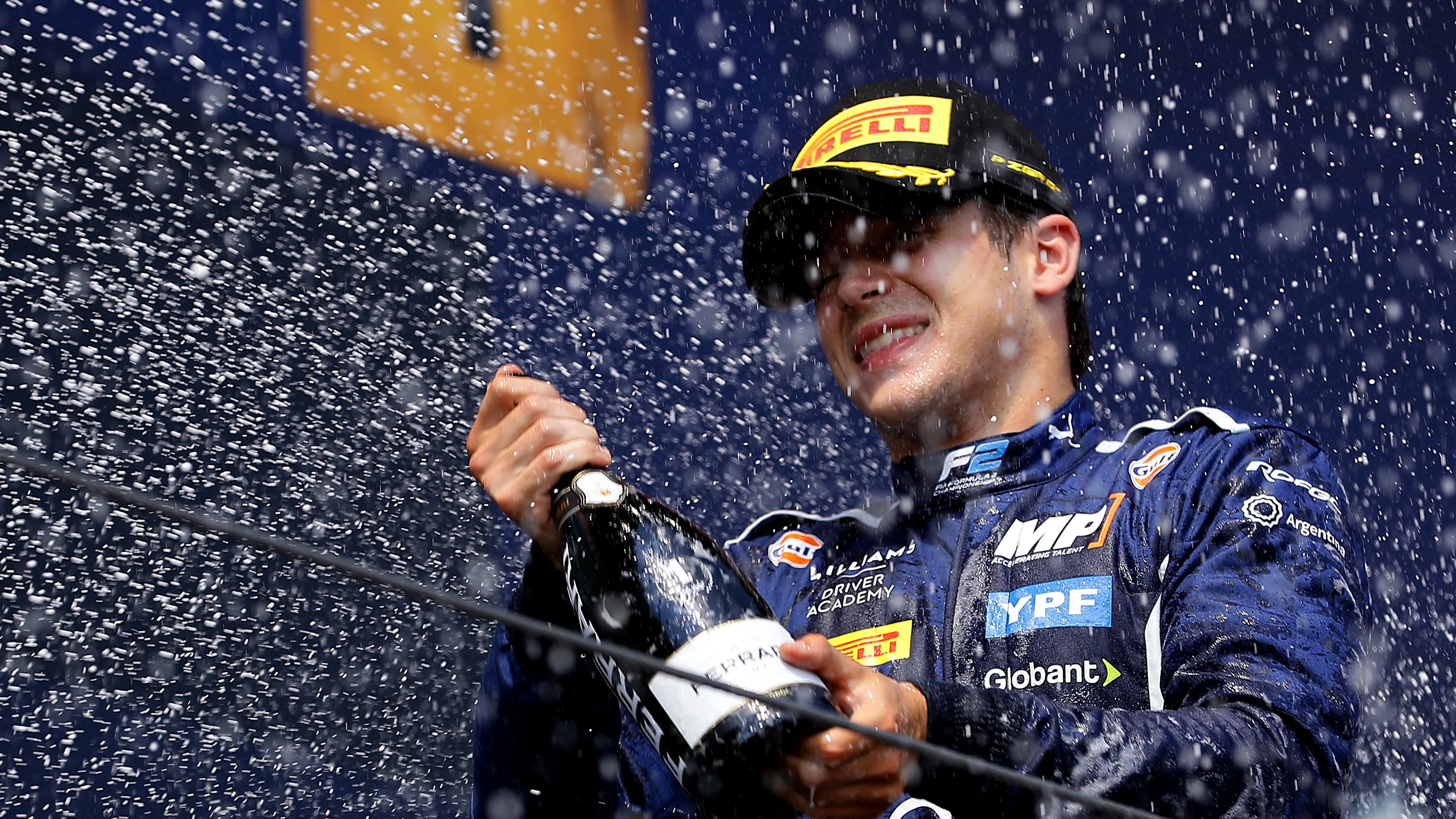 IMOLA, ITALY - MAY 18: Race winner Franco Colapinto of Argentina and MP Motorsport (12) celebrates