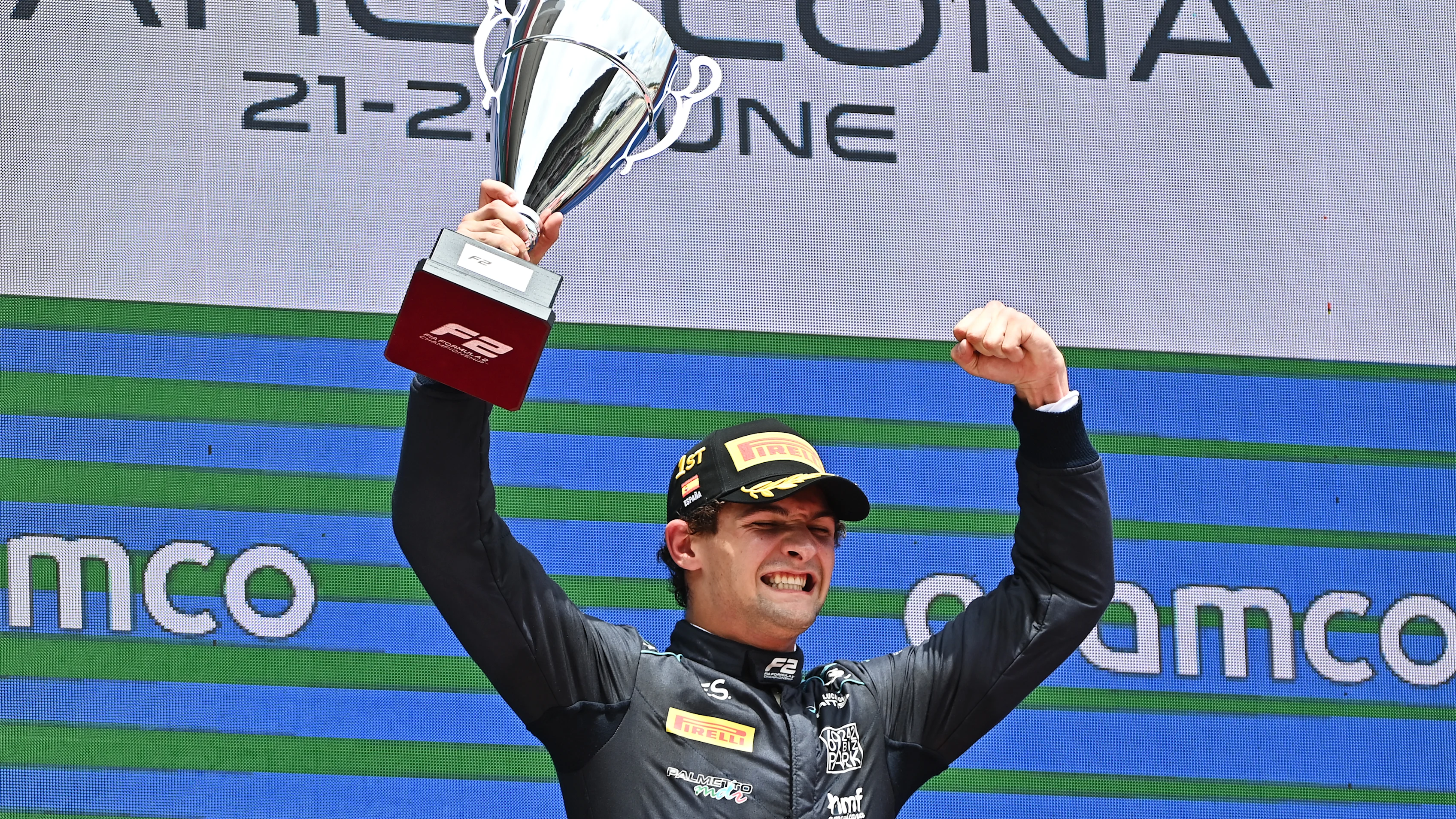 BARCELONA, SPAIN - JUNE 23: Race winner Jak Crawford of United States and DAMS Lucas Oil (7)