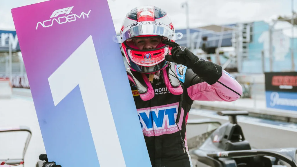 MIAMI, FLORIDA - MAY 05: Race winner Abbi Pulling of Great Britain and Rodin Motorsport (9)