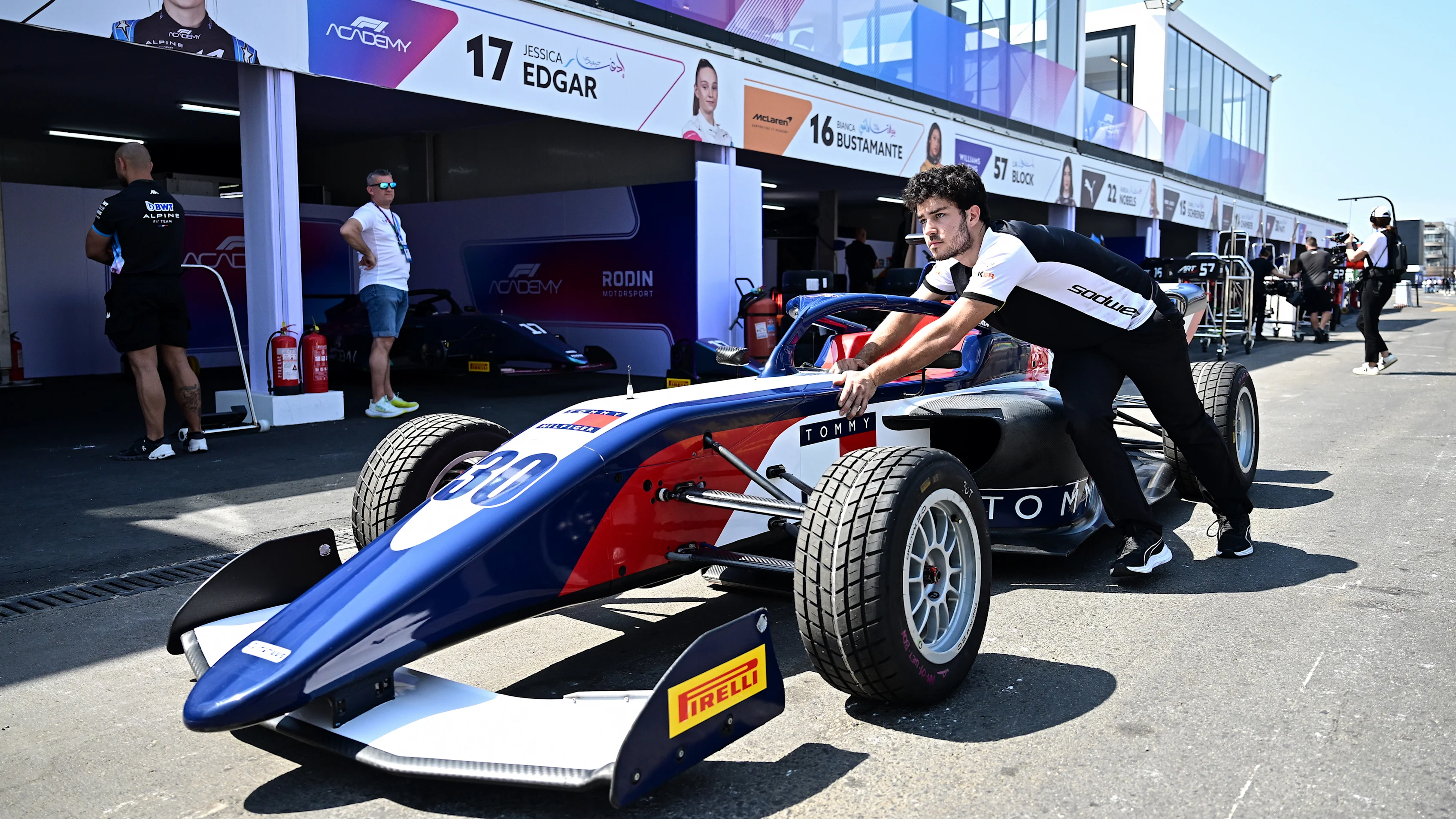 JEDDAH, SAUDI ARABIA - MARCH 06: The car of Nerea Marti of Spain and Campos Racing (30) is pushed