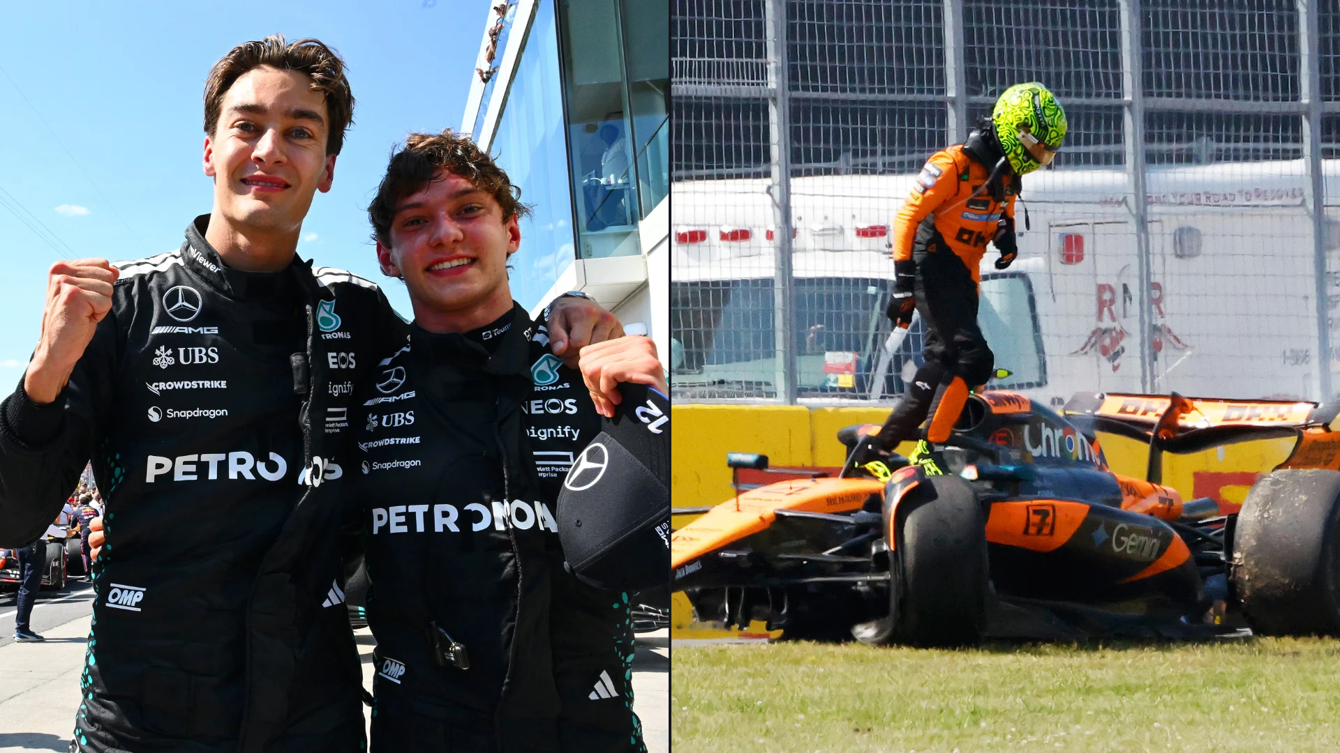 MONTREAL, QUEBEC - JUNE 15: Race winner George Russell of Great Britain and Mercedes AMG Petronas