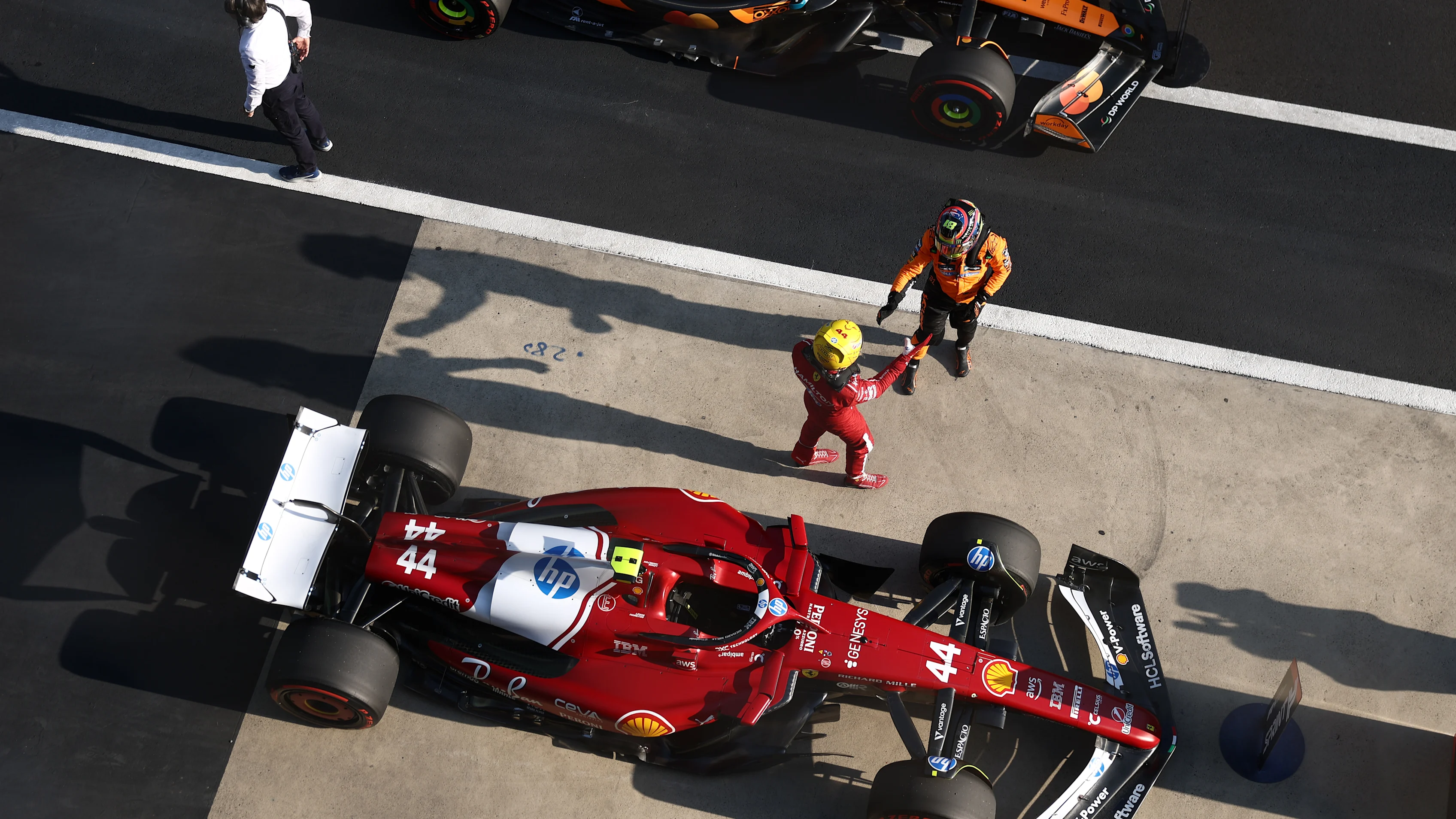 SHANGHAI, CHINA - MARCH 21: Sprint 3rd qualifier Oscar Piastri of Australia and McLaren and Sprint