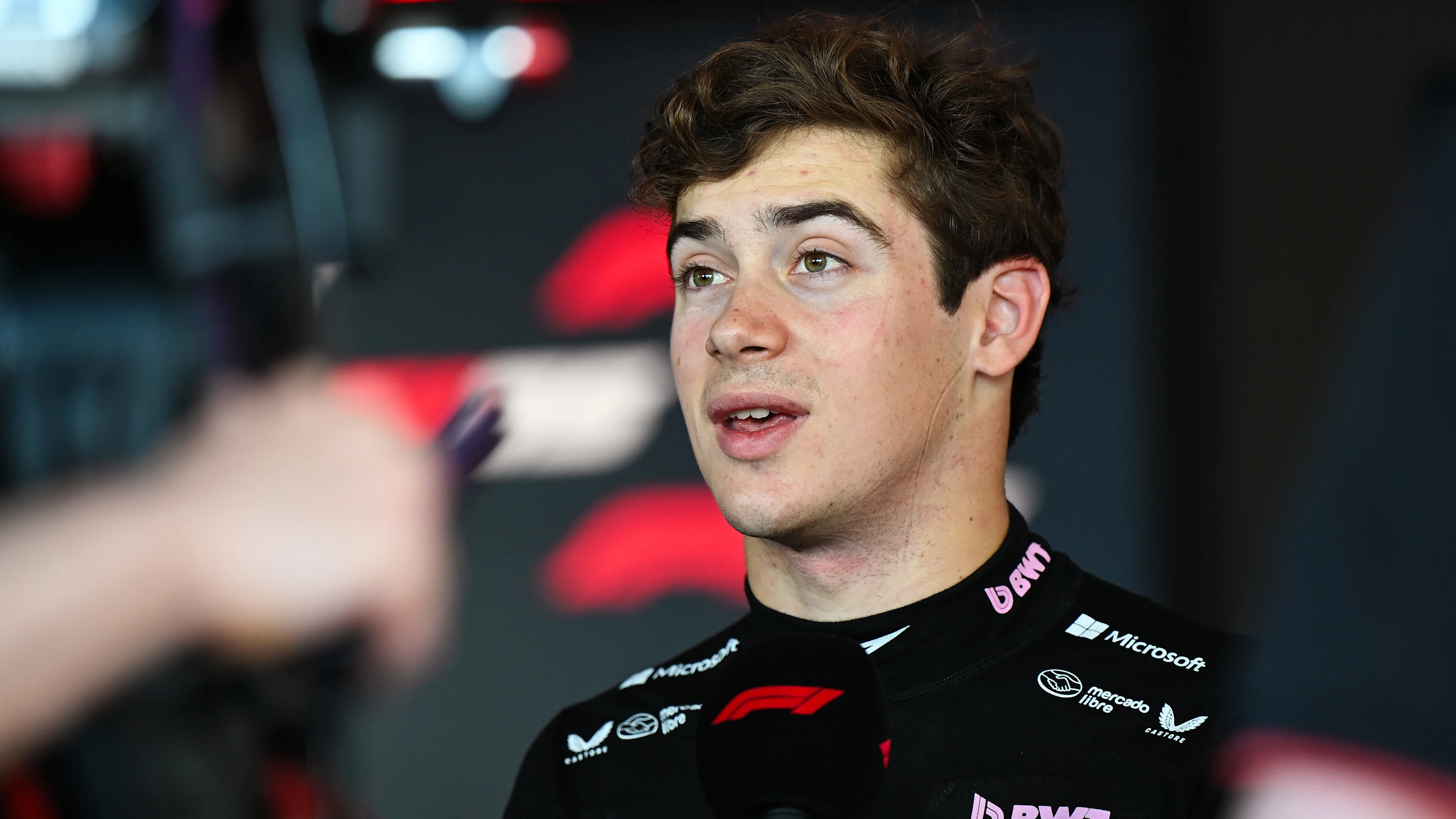 IMOLA, ITALY - MAY 16: Franco Colapinto of Argentina and Alpine F1 is interviewed during practice