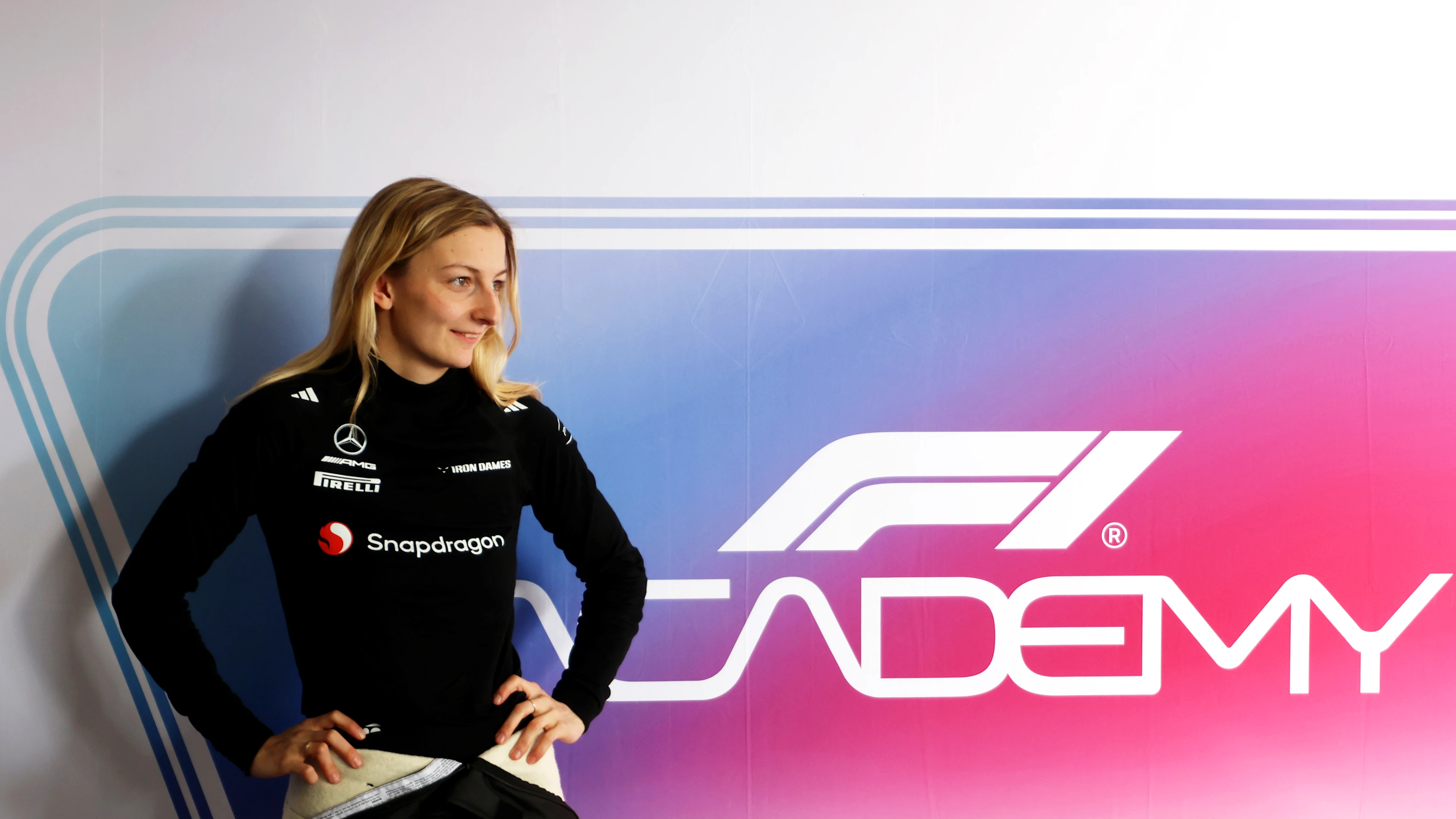 SHANGHAI, CHINA - MARCH 08: Doriane Pin of France and PREMA Racing (28) looks on in the garage