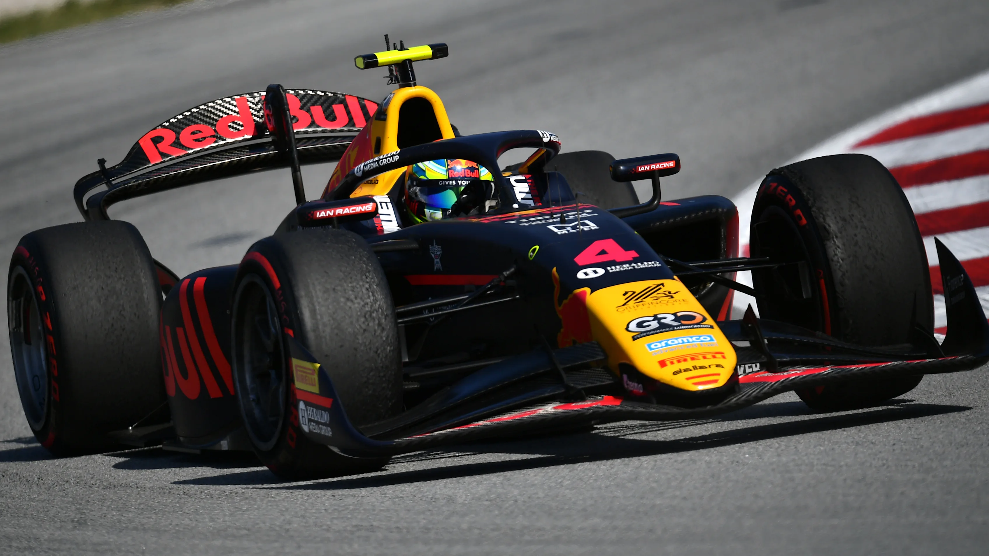 BARCELONA, SPAIN - JUNE 01: Arvid Lindblad of Great Britain and Campos Racing (4) on track during