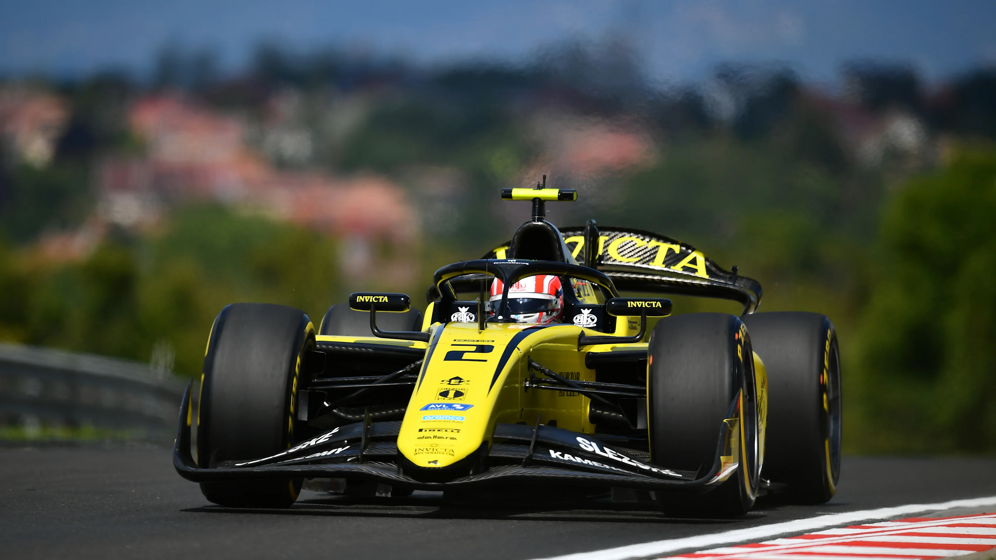 BUDAPEST, HUNGARY - AUGUST 01: Roman Stanek of Czech Republic and Invicta Racing (2) on track