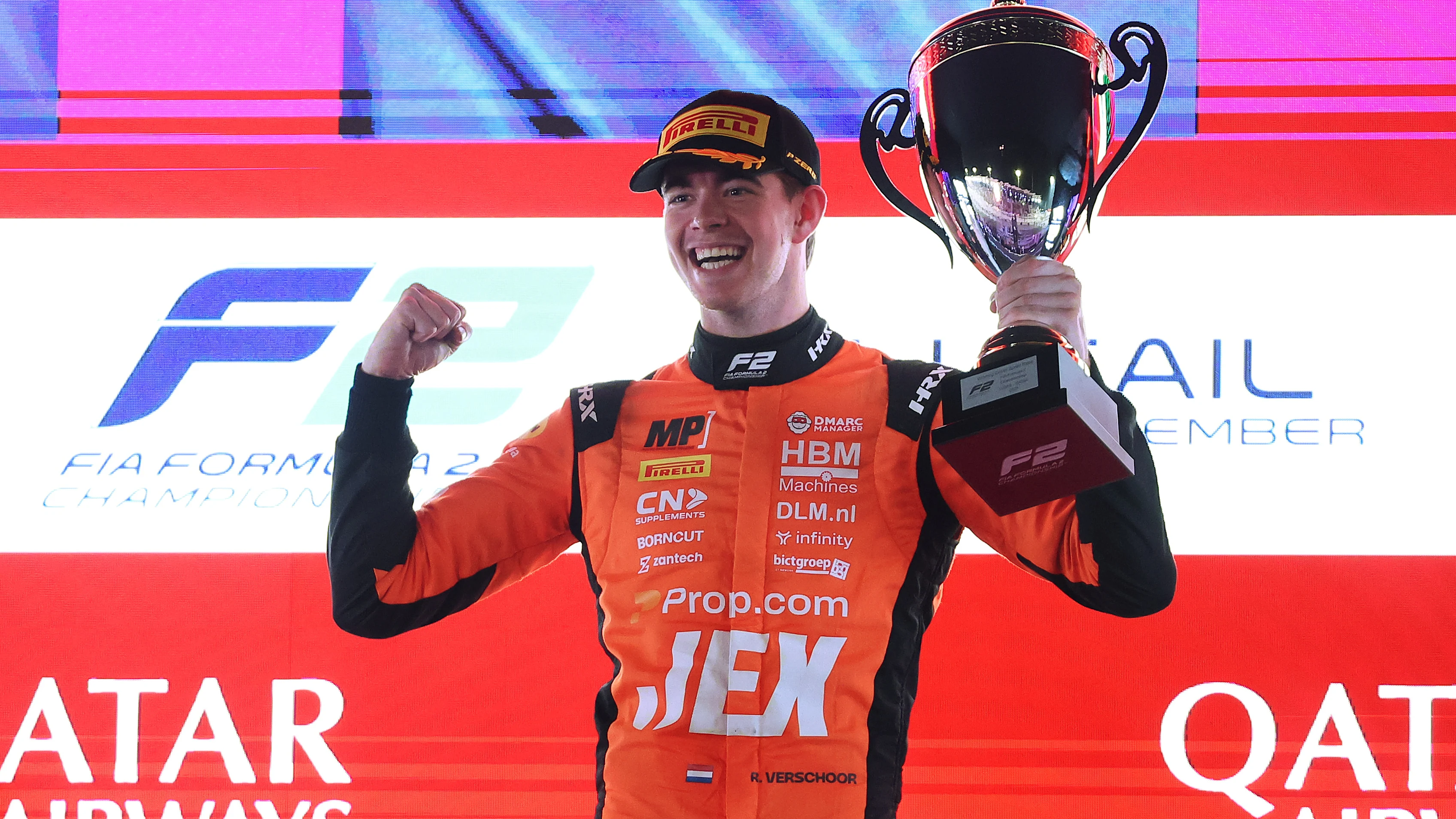 LUSAIL CITY, QATAR - NOVEMBER 29: Race winner Richard Verschoor of Netherlands and MP Motorsport