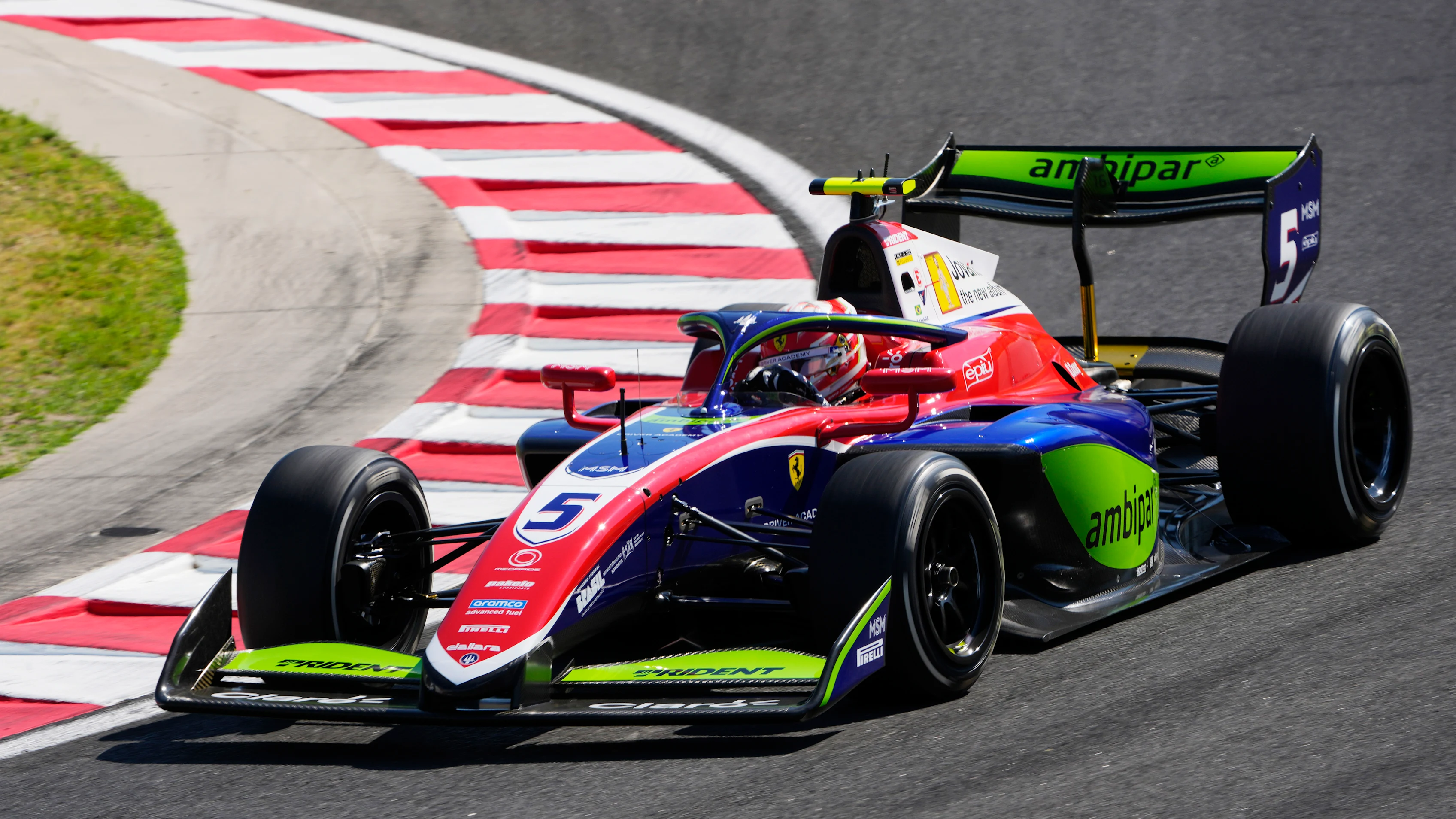 BUDAPEST, HUNGARY - AUGUST 01: Rafael Camara of Brazil and Trident (5) on track during practice