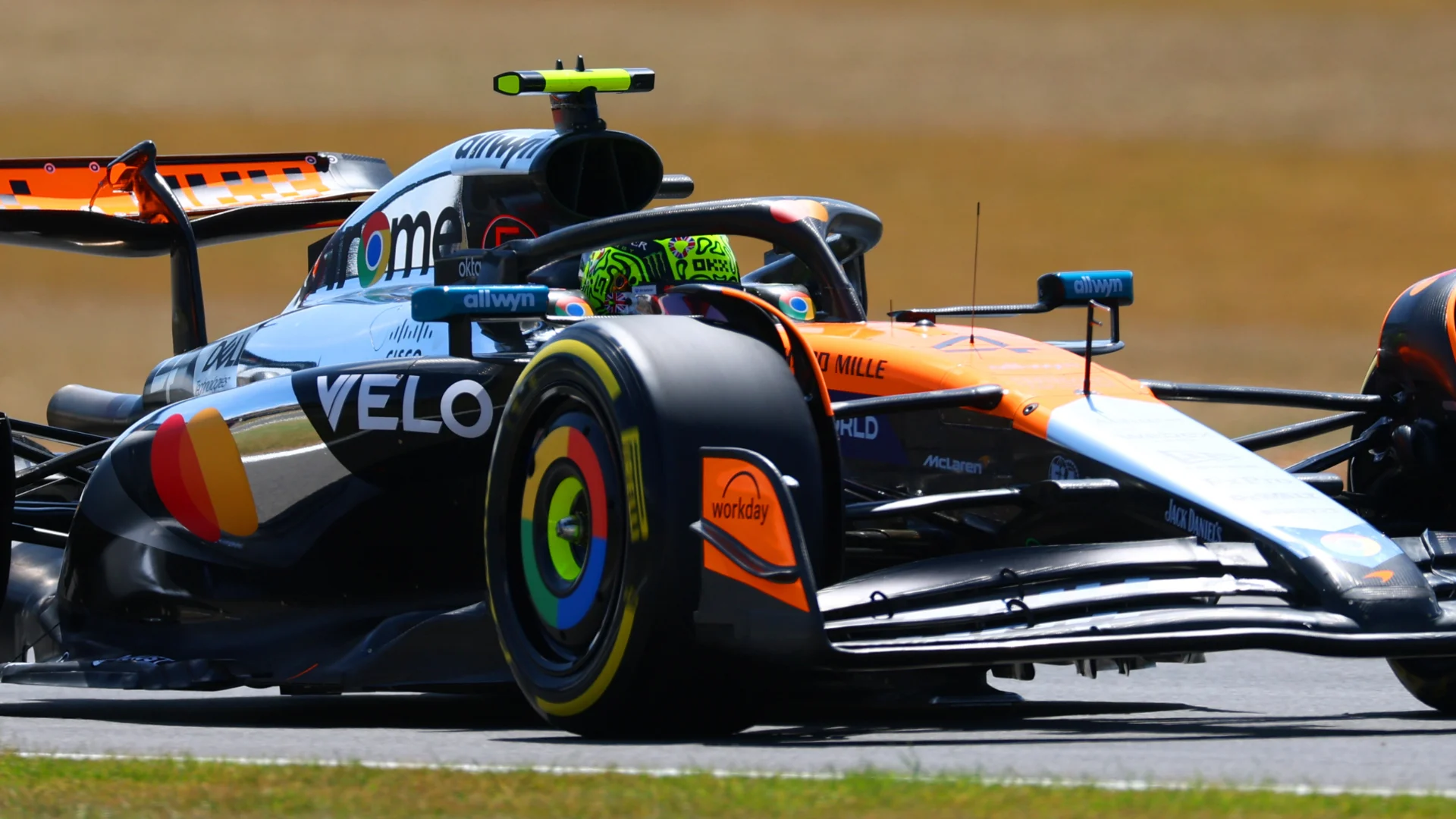 NORTHAMPTON, ENGLAND - JULY 04: Lando Norris of Great Britain driving the (4) McLaren MCL39