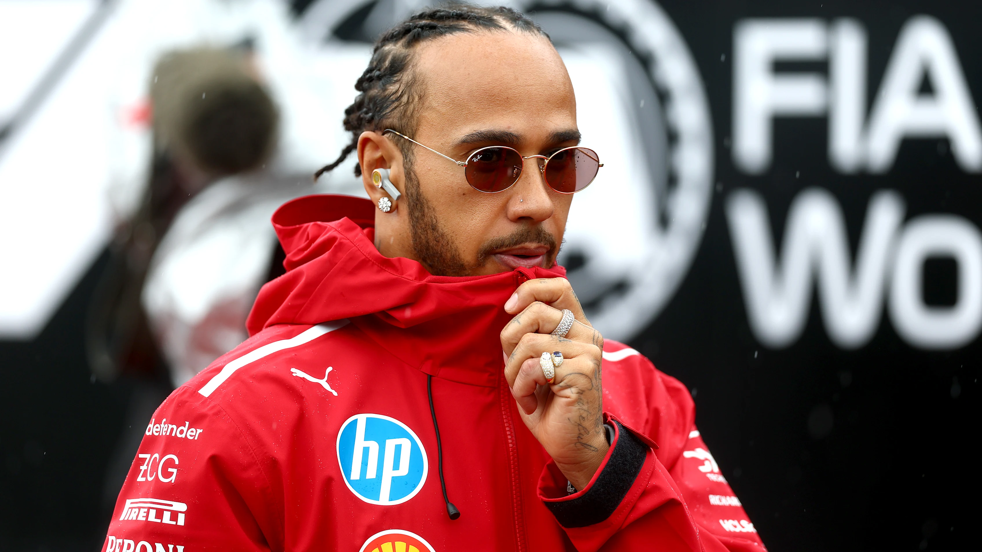 NORTHAMPTON, ENGLAND - JULY 06: Lewis Hamilton of Great Britain and Scuderia Ferrari on the drivers