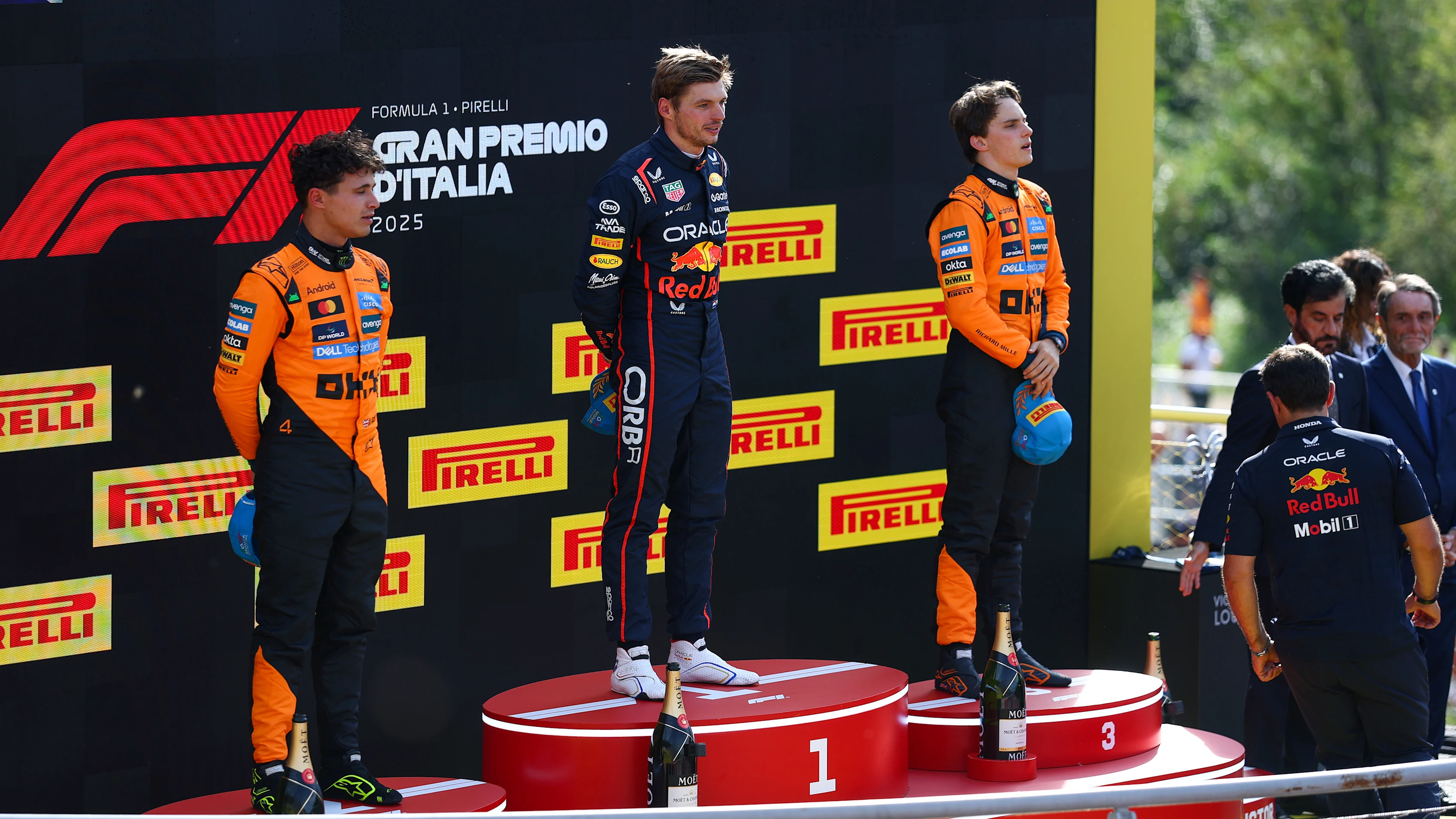 MONZA, ITALY - SEPTEMBER 07: Race winner Max Verstappen of the Netherlands and Oracle Red Bull