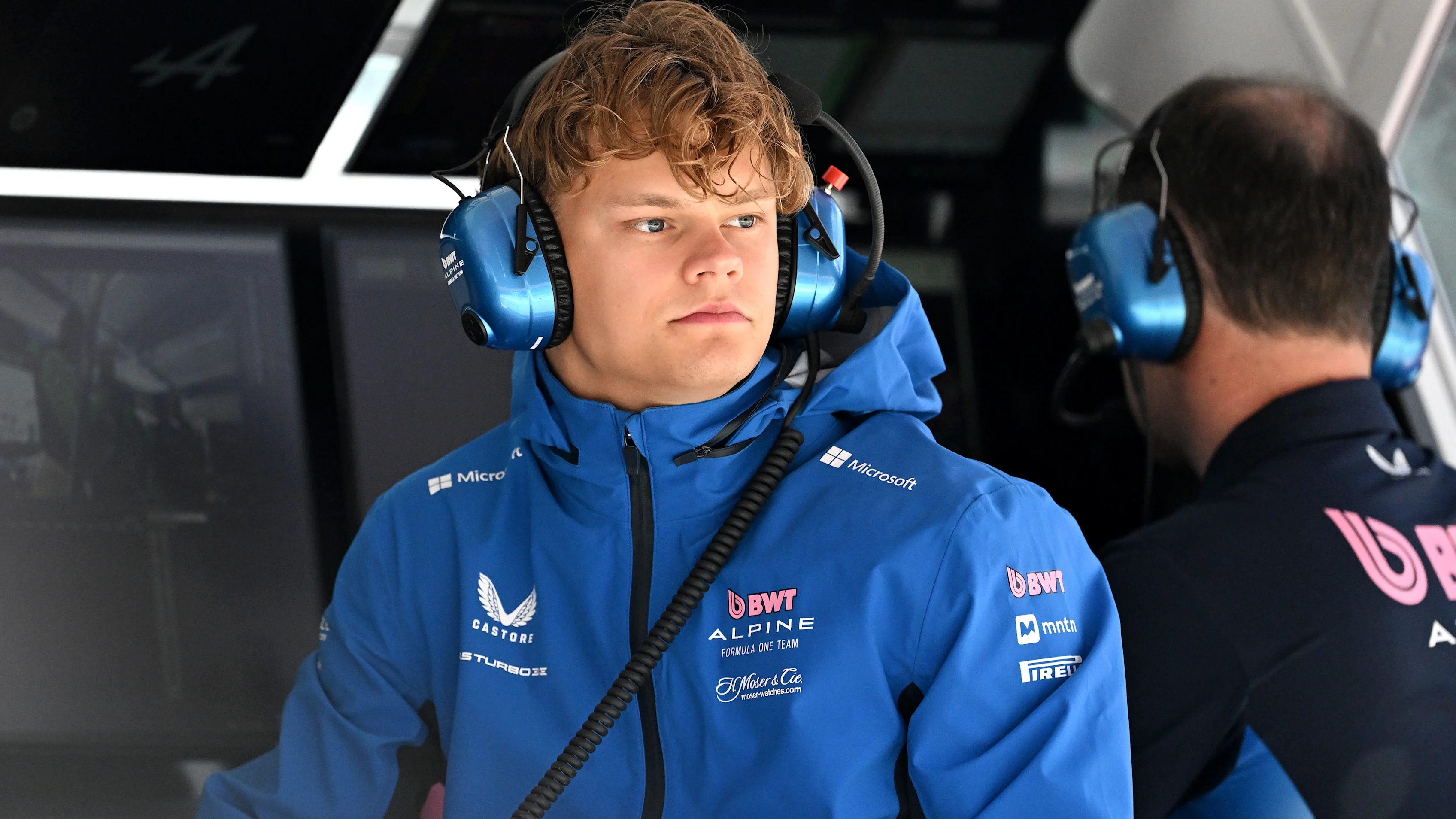 IMOLA, ITALY - MAY 17: Paul Aron of Estonia and Alpine F1 on the pit wall during final practice