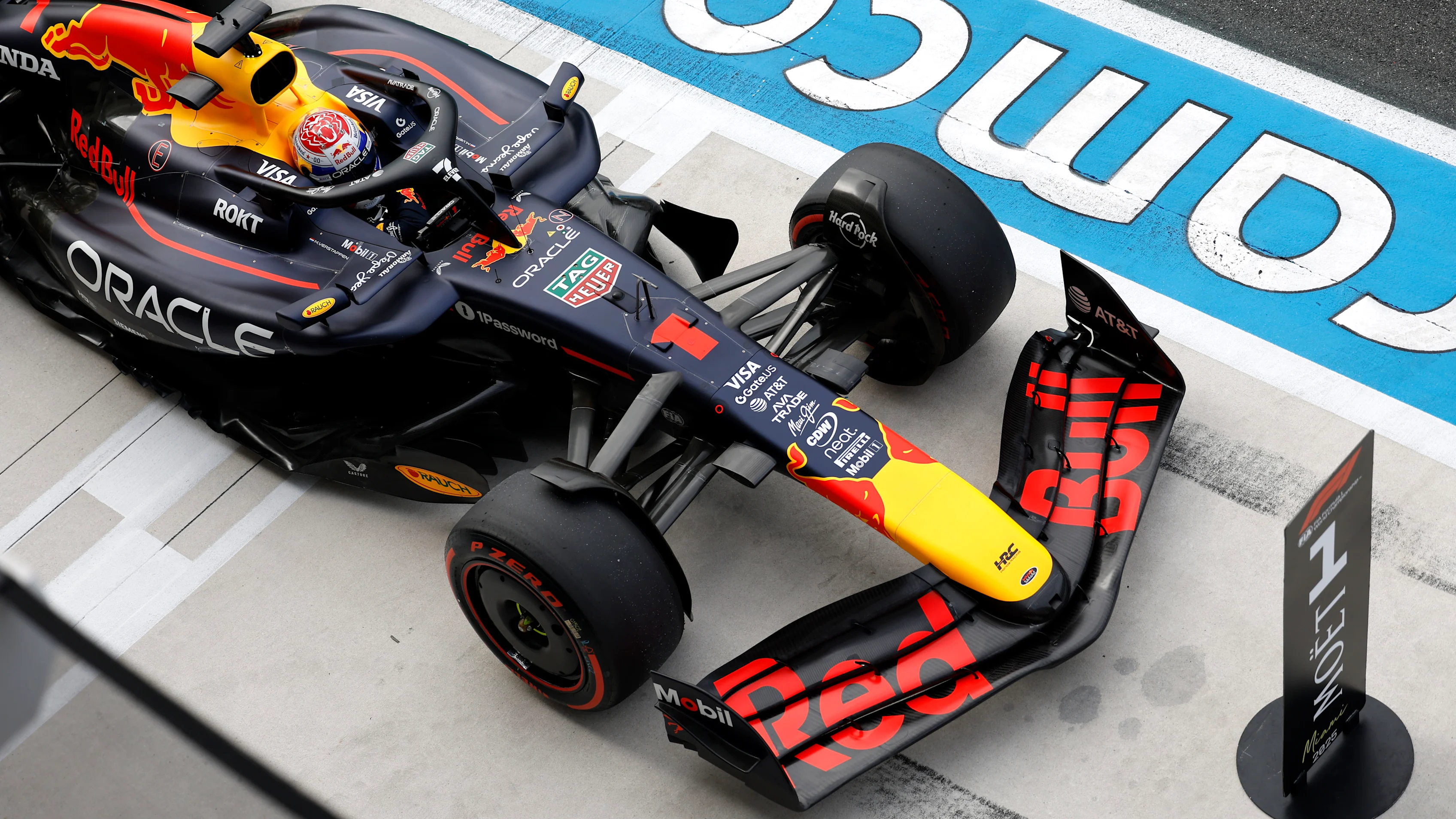 MIAMI, FLORIDA - MAY 03: Pole position qualifier Max Verstappen of the Netherlands driving the (1)