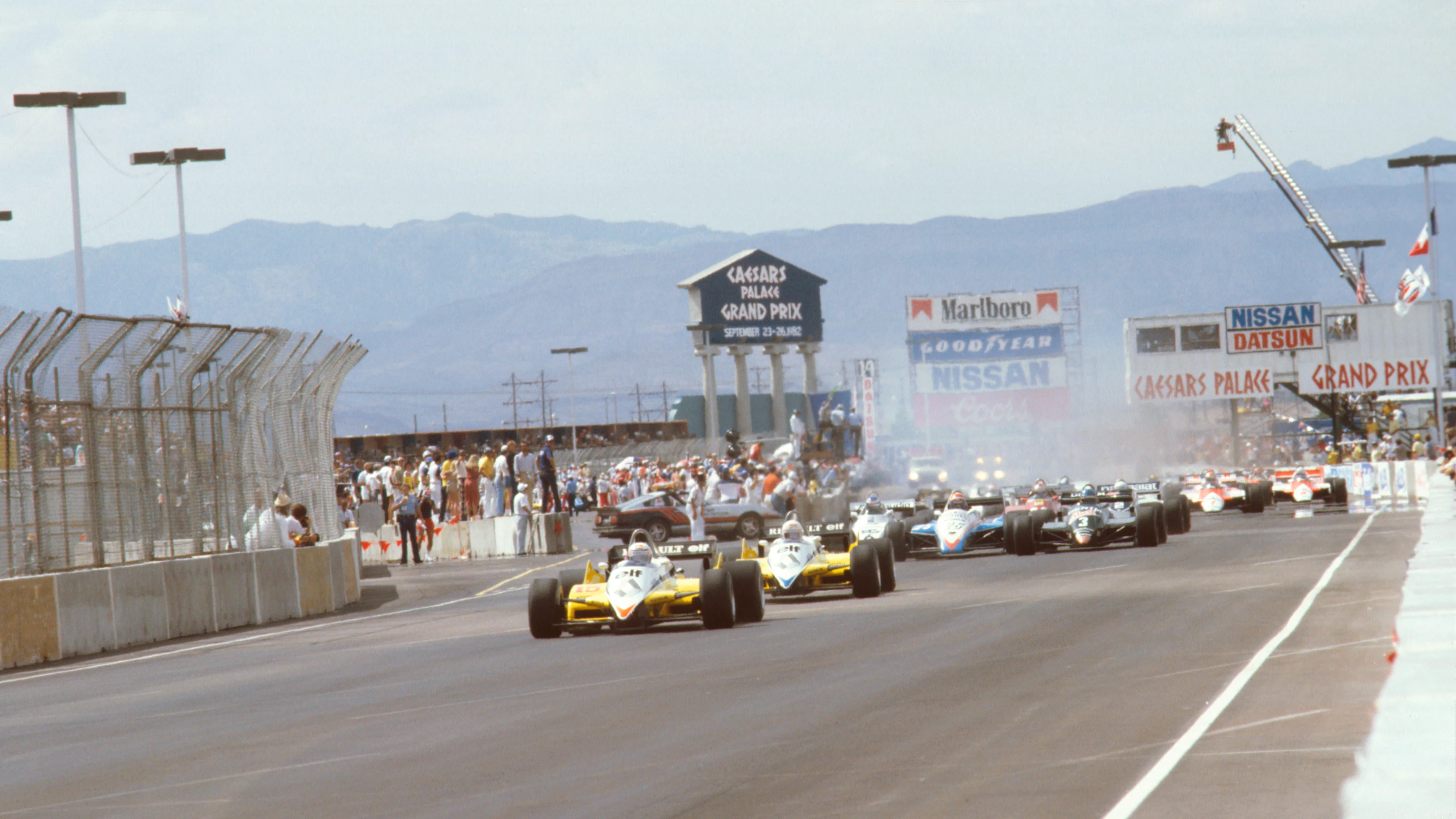 Las Vegas, Nevada, USA. 23-25 September 1982. Alain Prost and Rene Arnoux (both Renault RE30B's)