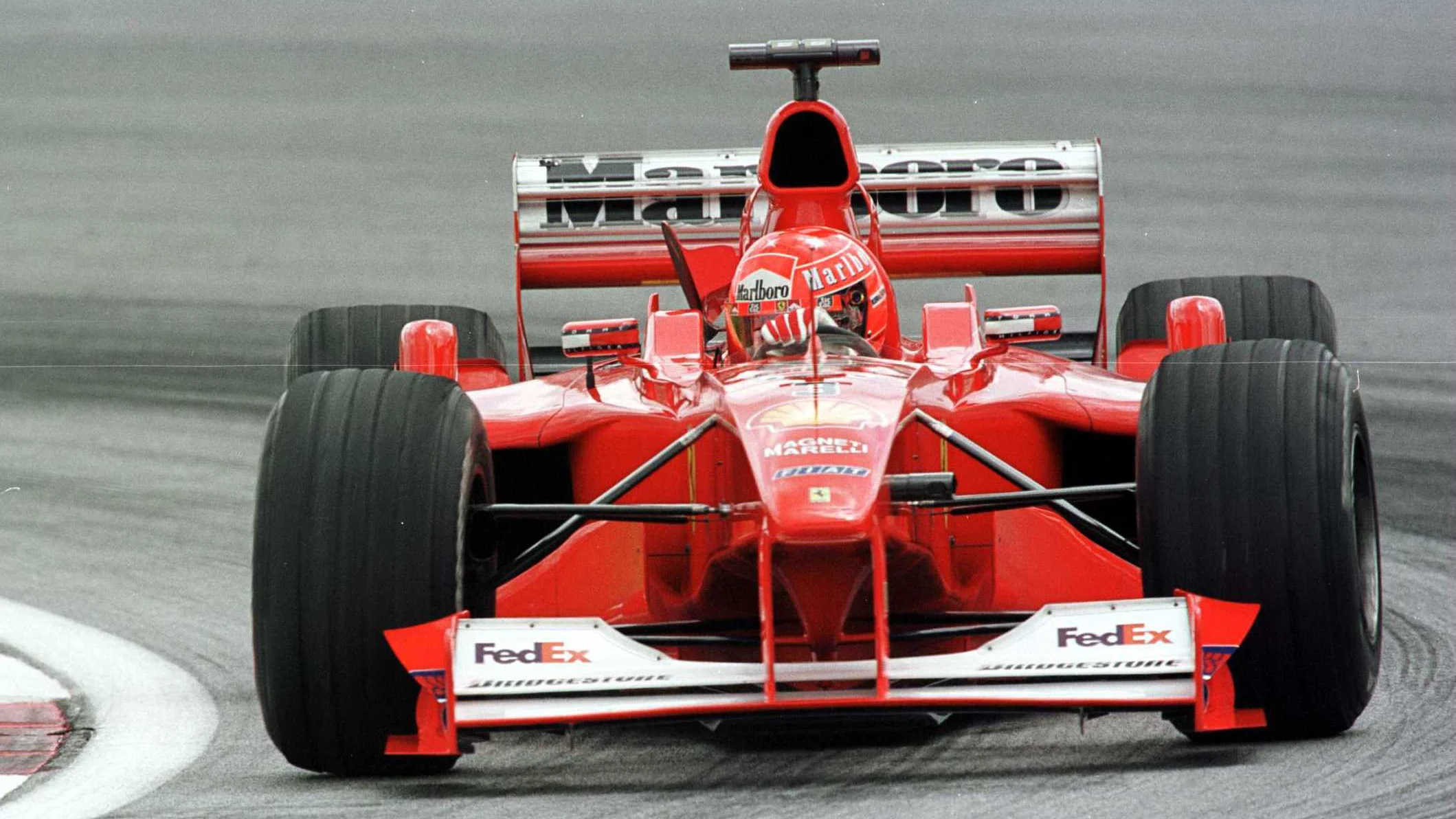 20 Oct 2000: Michael Schumacher of Germany and Ferrari in action during the second free practice