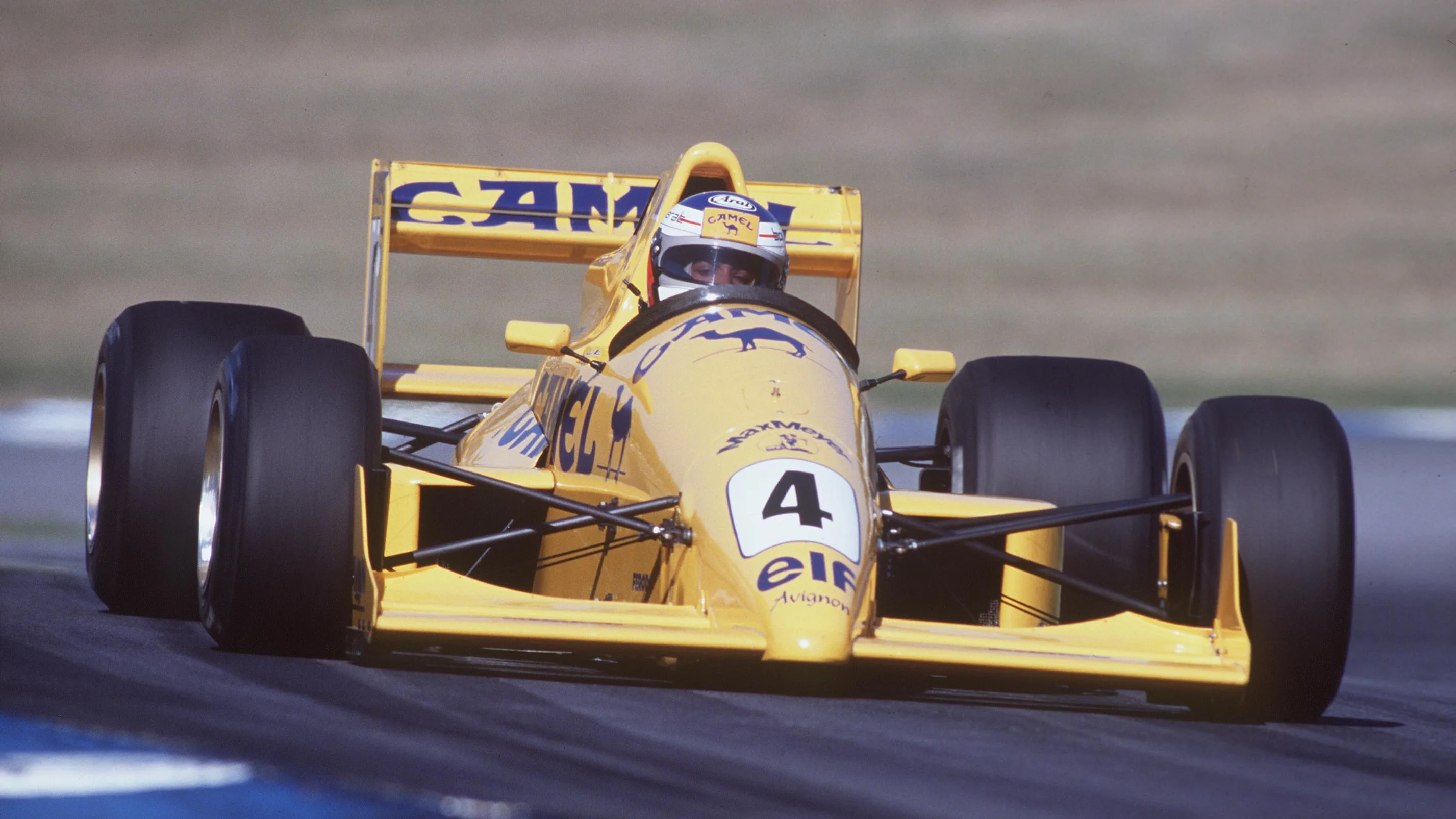 1989:  Jean Alesi of France and the Camel Eddie Jordan Racing Team in action at the Formula 3000