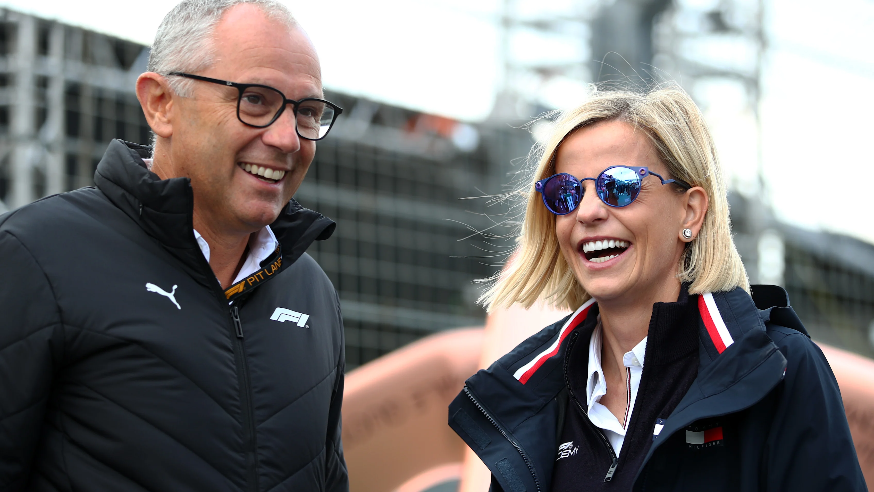 ZANDVOORT, NETHERLANDS - AUGUST 25: Stefano Domenicali, CEO of the Formula One Group, and Susie