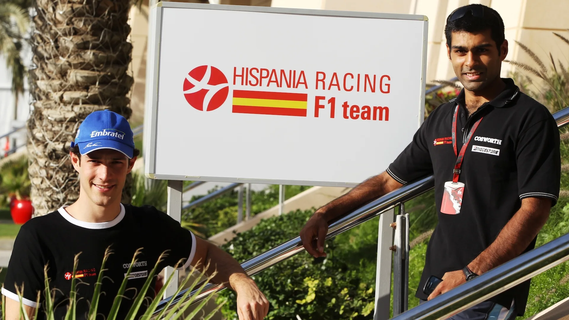 (L to R): Bruno Senna (BRA) Hispania Racing F1 Team (HRT) with Karun Chandhok (IND) Hispania Racing
