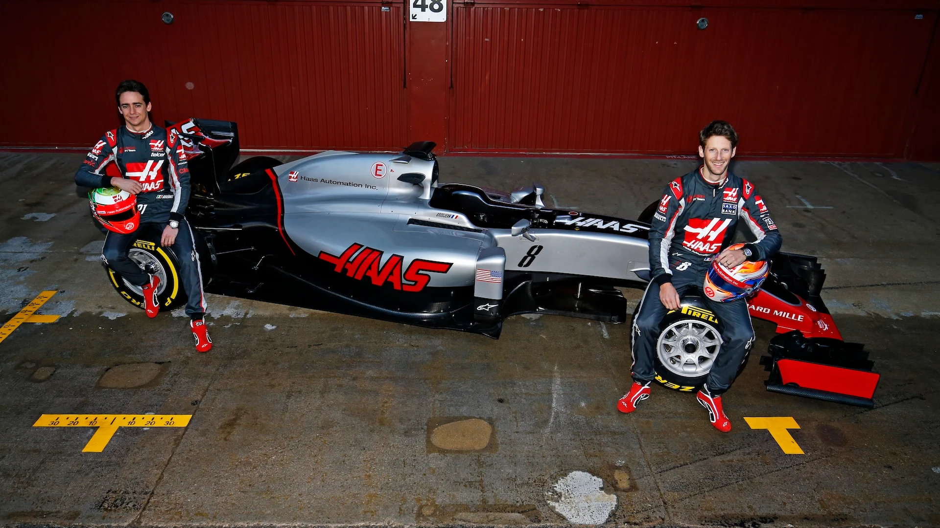 Circuit de Catalunya, Barcelona, Spain Monday 22 February 2016. Romain Grosjean, Haas F1, and