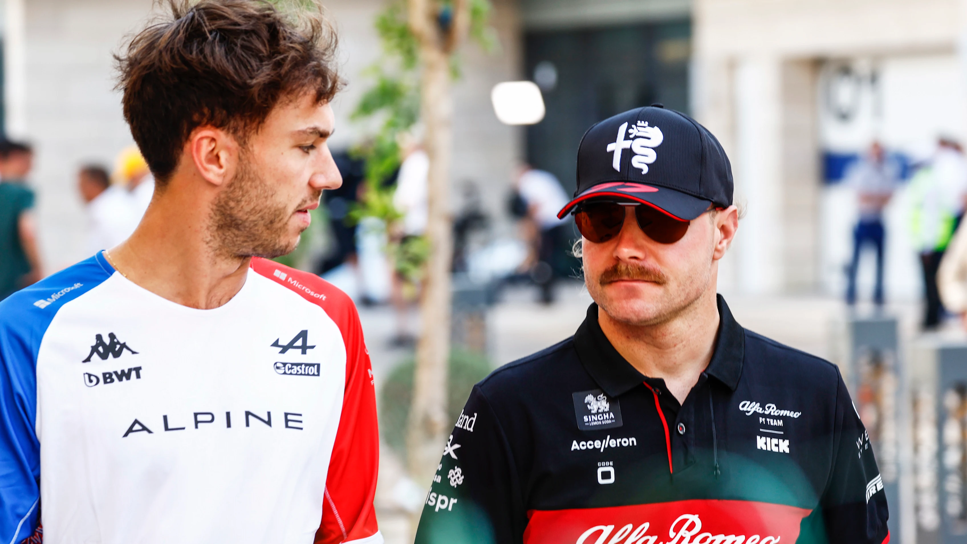 LOSAIL INTERNATIONAL CIRCUIT, QATAR - OCTOBER 07: Pierre Gasly, Alpine F1 Team, and Valtteri
