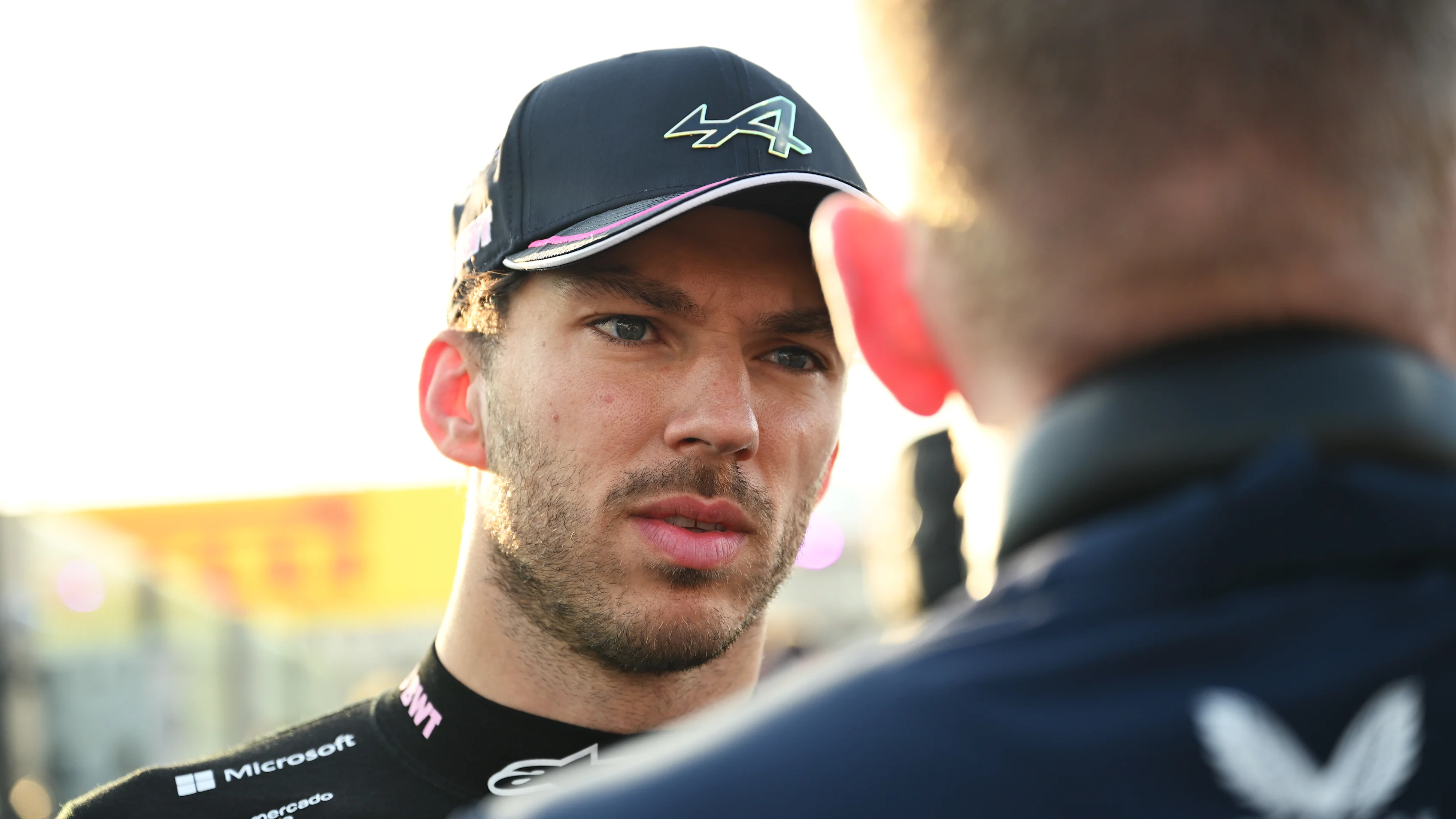 ABU DHABI, UNITED ARAB EMIRATES - DECEMBER 07: Pierre Gasly of France and Alpine F1 talks with a