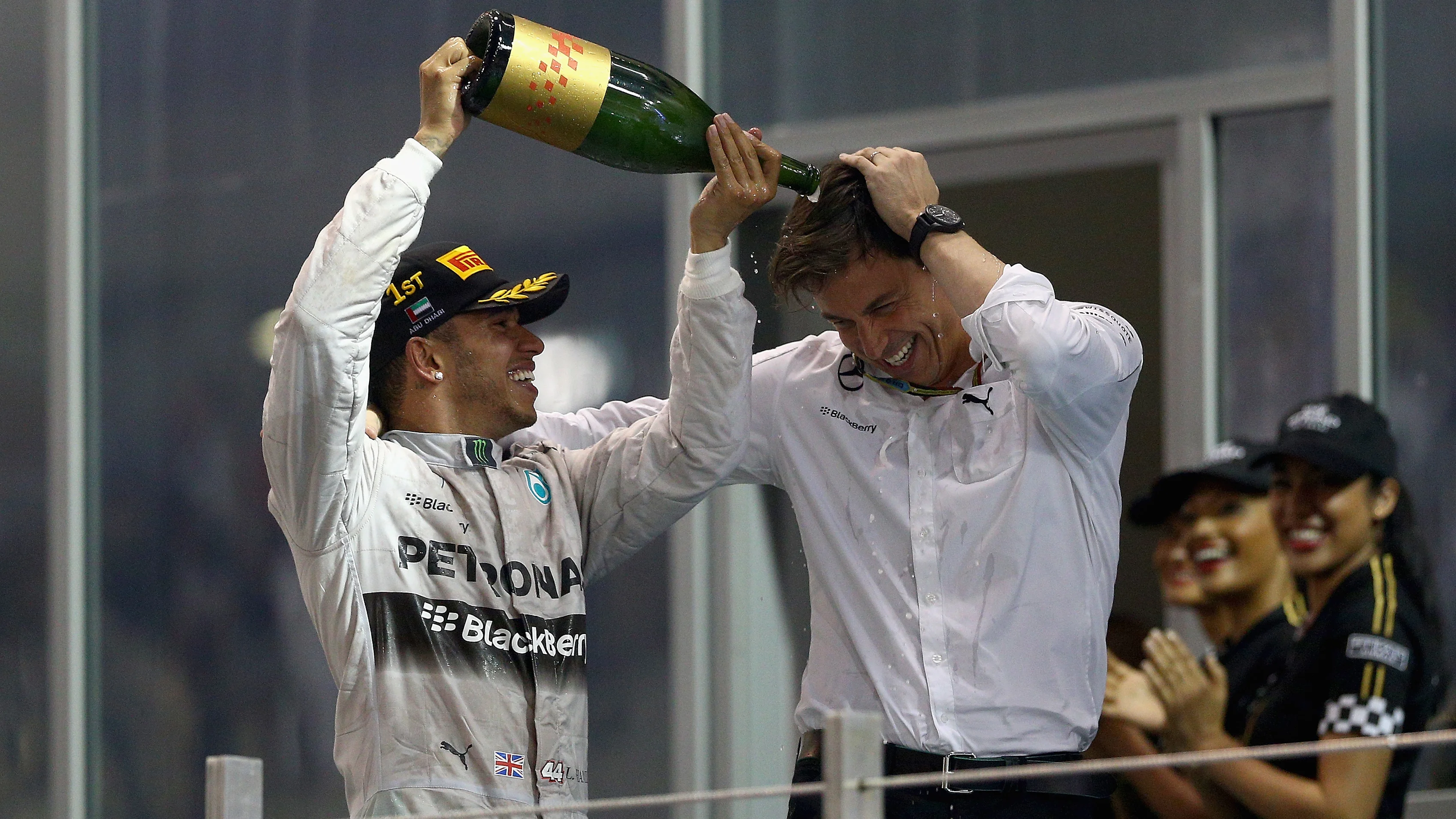 ABU DHABI, UNITED ARAB EMIRATES - NOVEMBER 23:  Lewis Hamilton of Great Britain and Mercedes GP