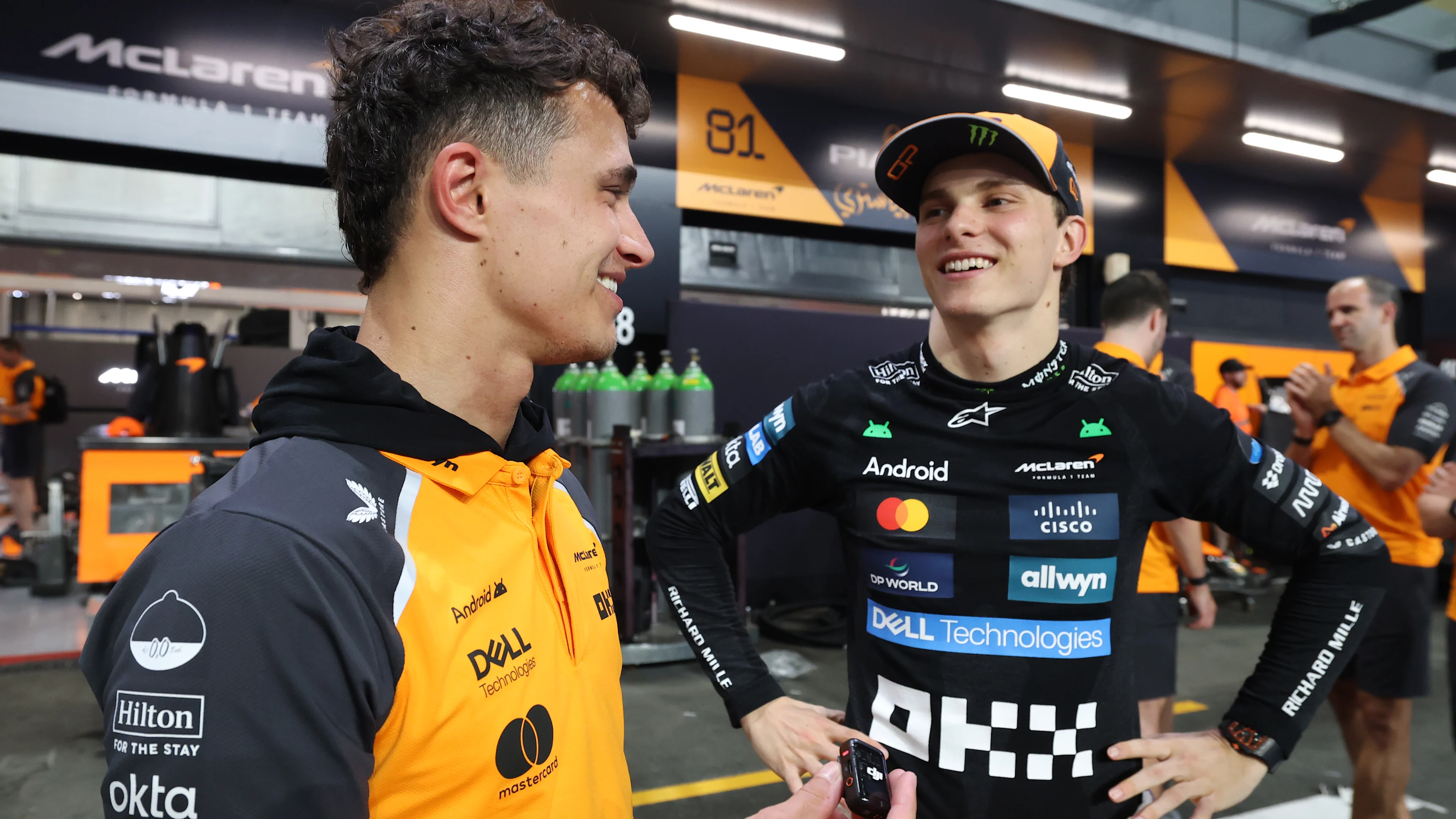 JEDDAH, SAUDI ARABIA - APRIL 20: Race winner Oscar Piastri of Australia and McLaren and Fourth