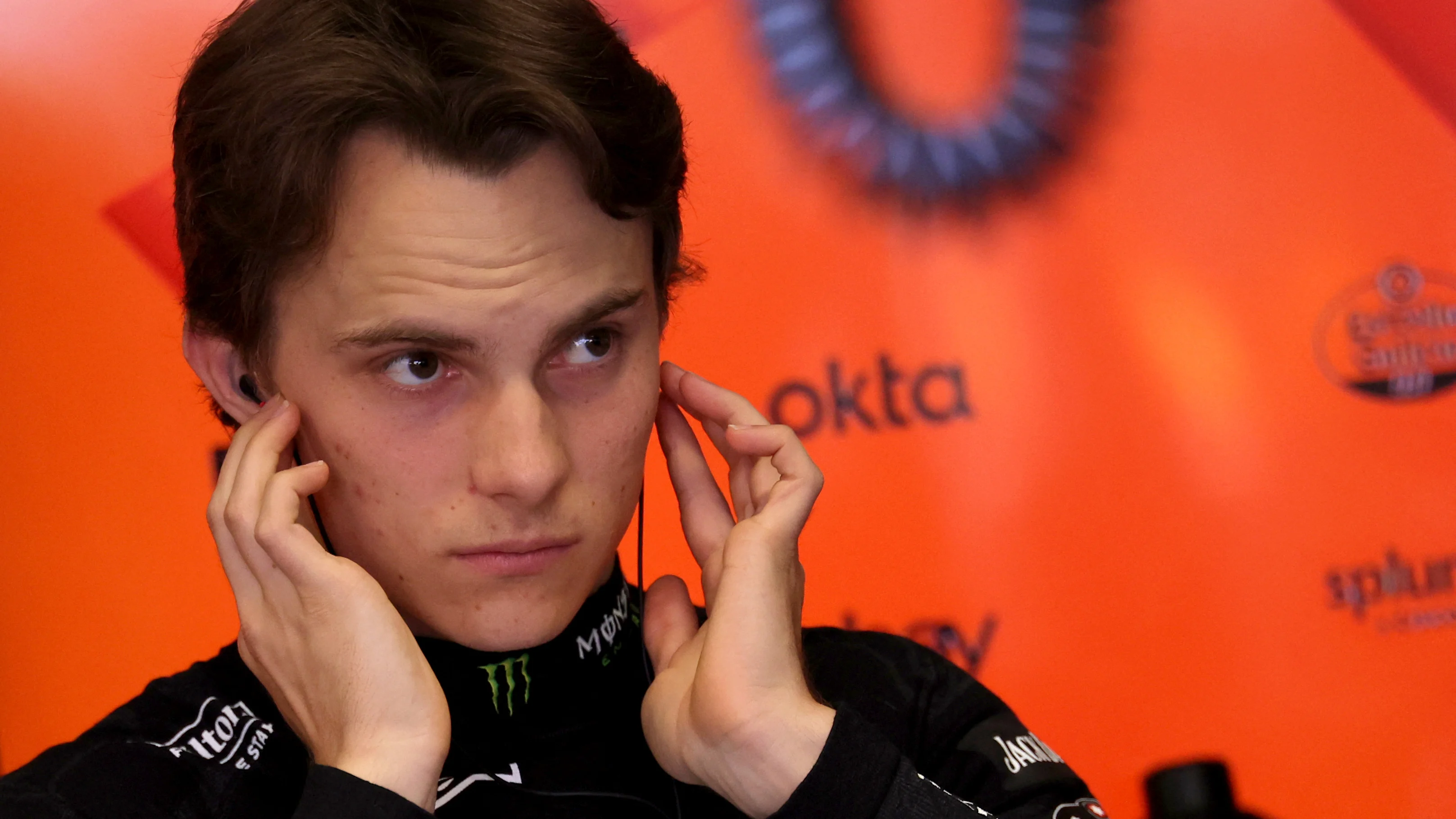 BARCELONA, SPAIN - MAY 30: Oscar Piastri of Australia and McLaren on stage during practice ahead of