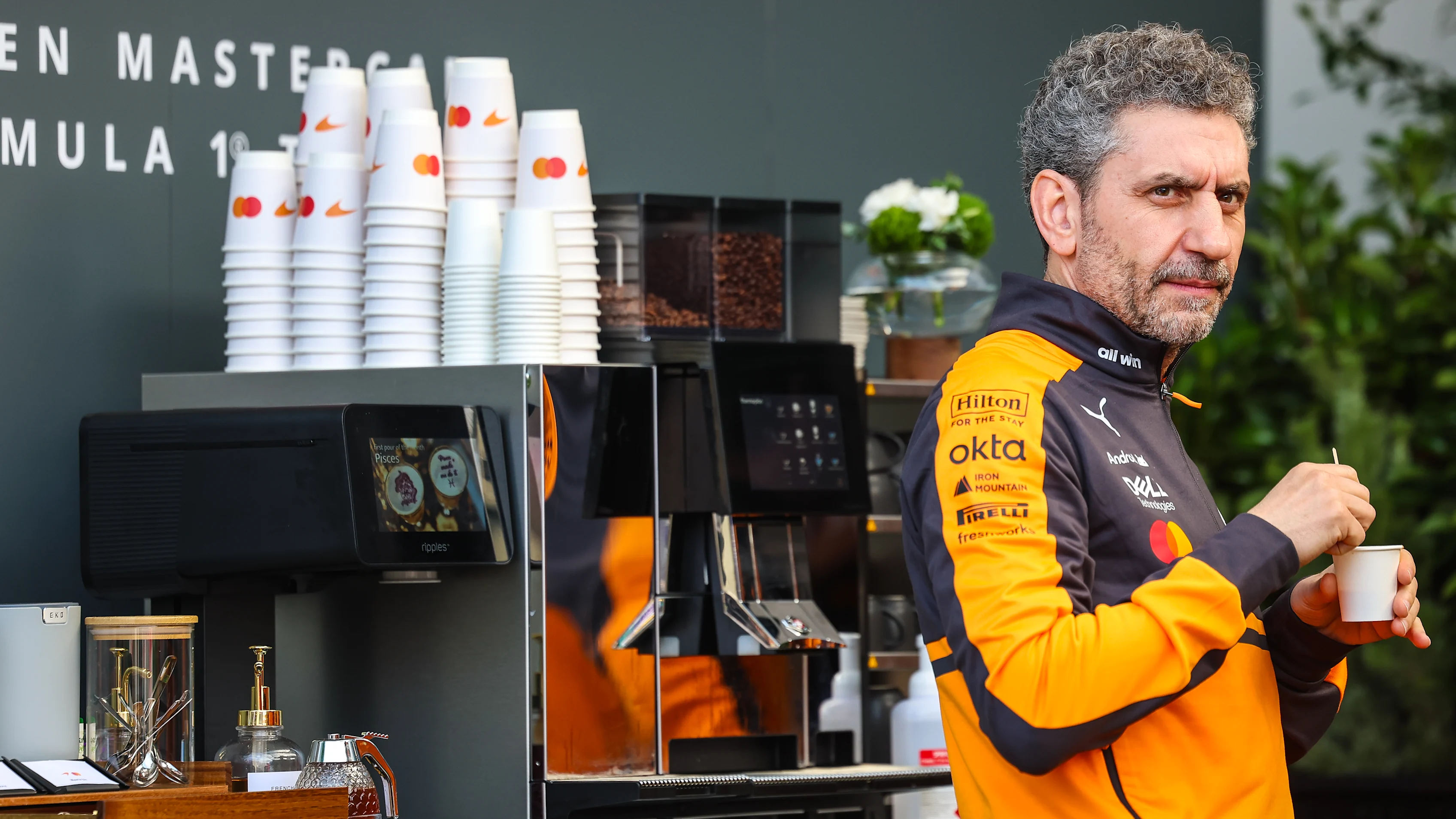 MELBOURNE, AUSTRALIA - MARCH 5: McLaren Team Principal Andrea Stella looks on in the hospitality